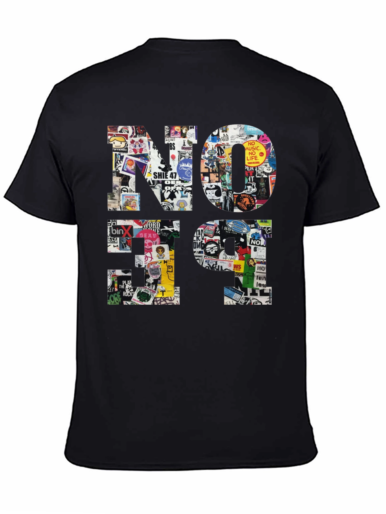 No Future Sticker Collage Graphic Tee