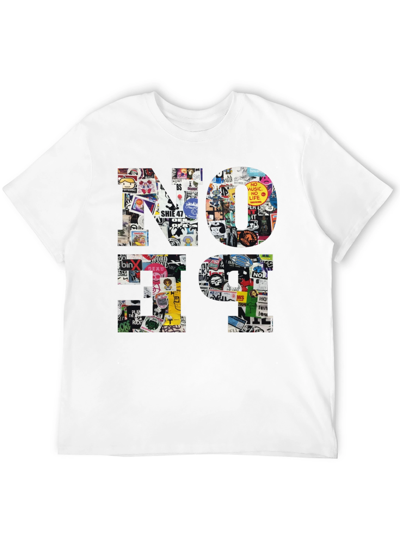 No Future Sticker Collage Graphic Tee