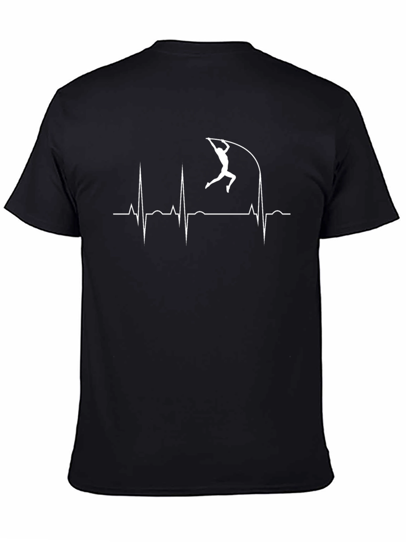 Pole Vault Heartbeat T-Shirt - Black Sporty