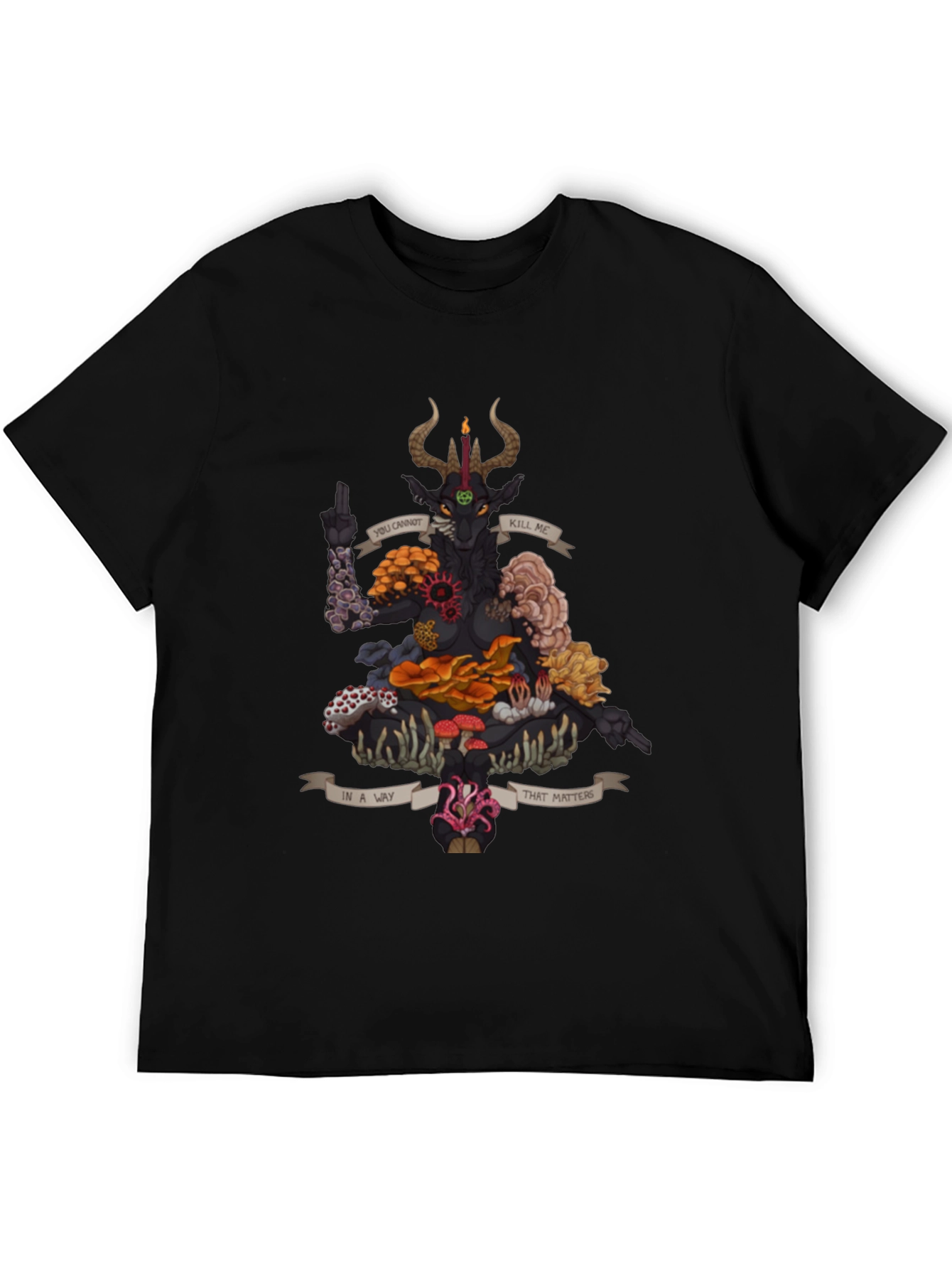 Baphomet Mushroom Black Graphic Tee