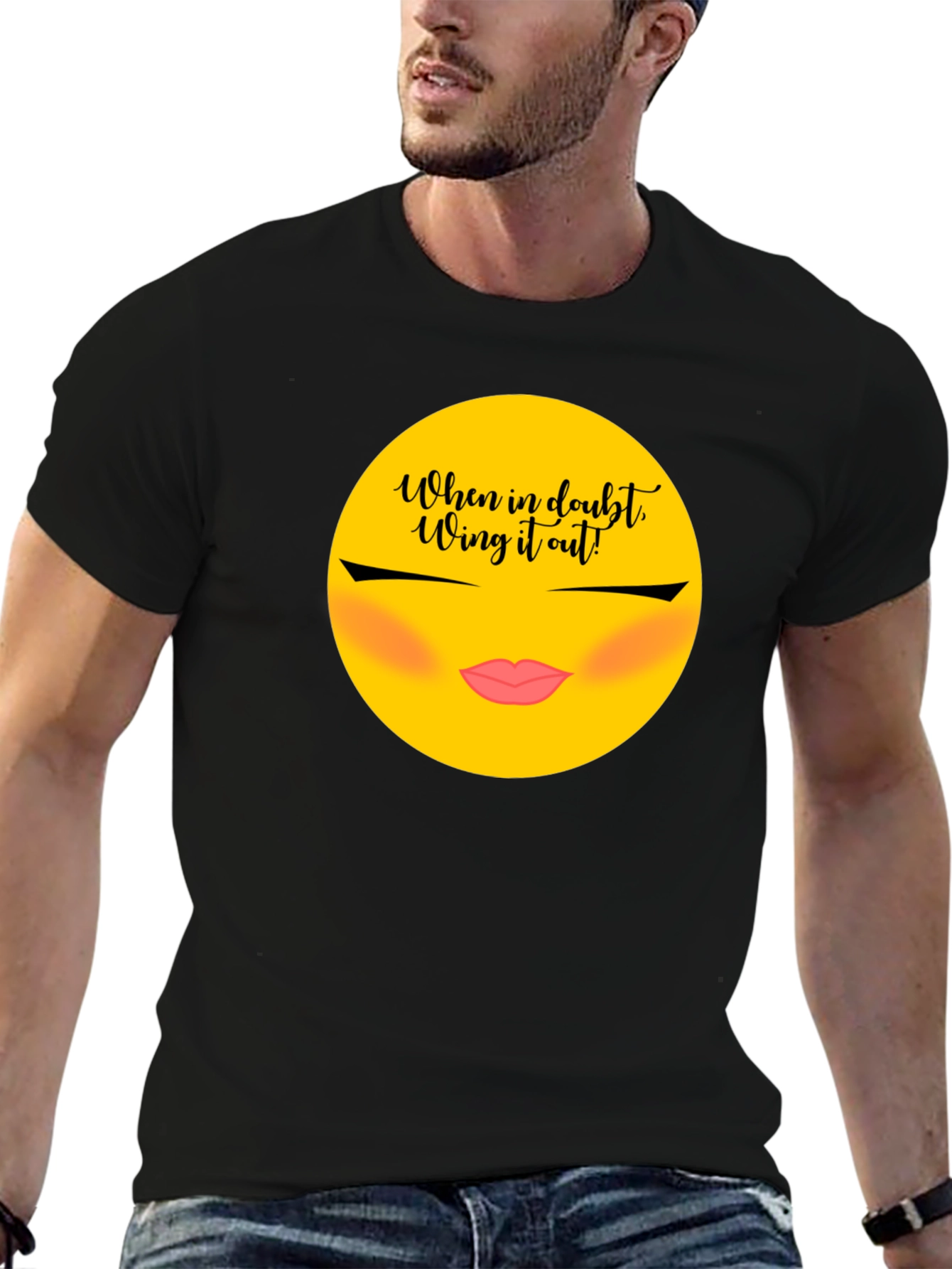 Wing It Out Graphic Tee - Trendy Slogan Shirt