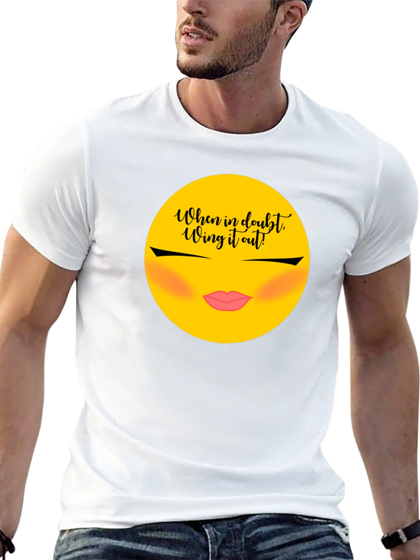 Wing It Out Graphic Tee - Trendy Slogan Shirt