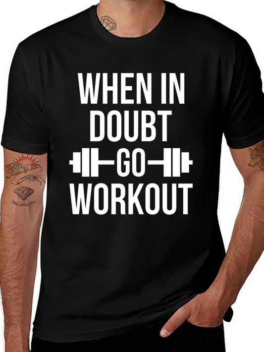 When in Doubt Workout Black Graphic Tee