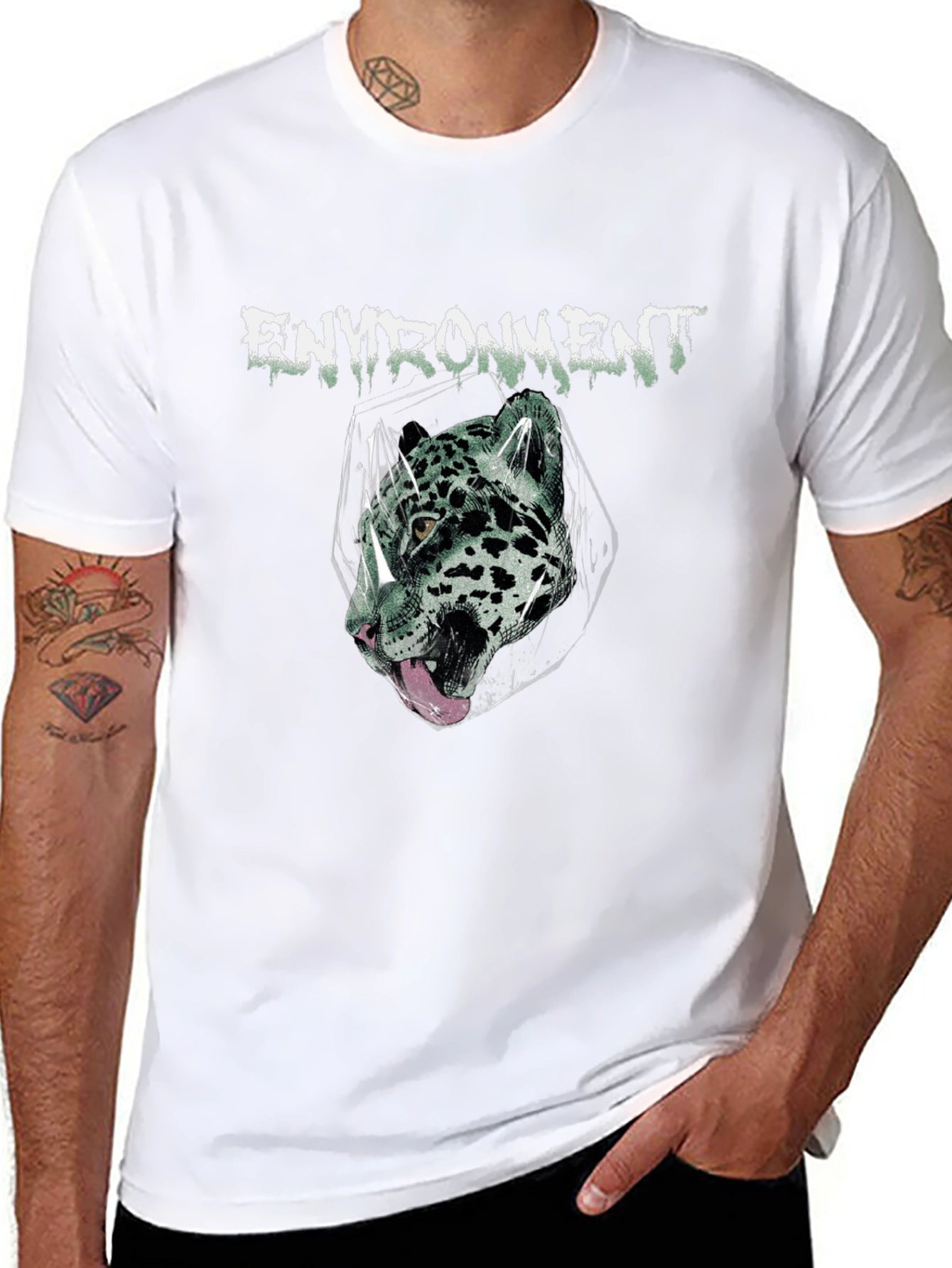 Environment Jaguar Graphic Print Black T-Shirt