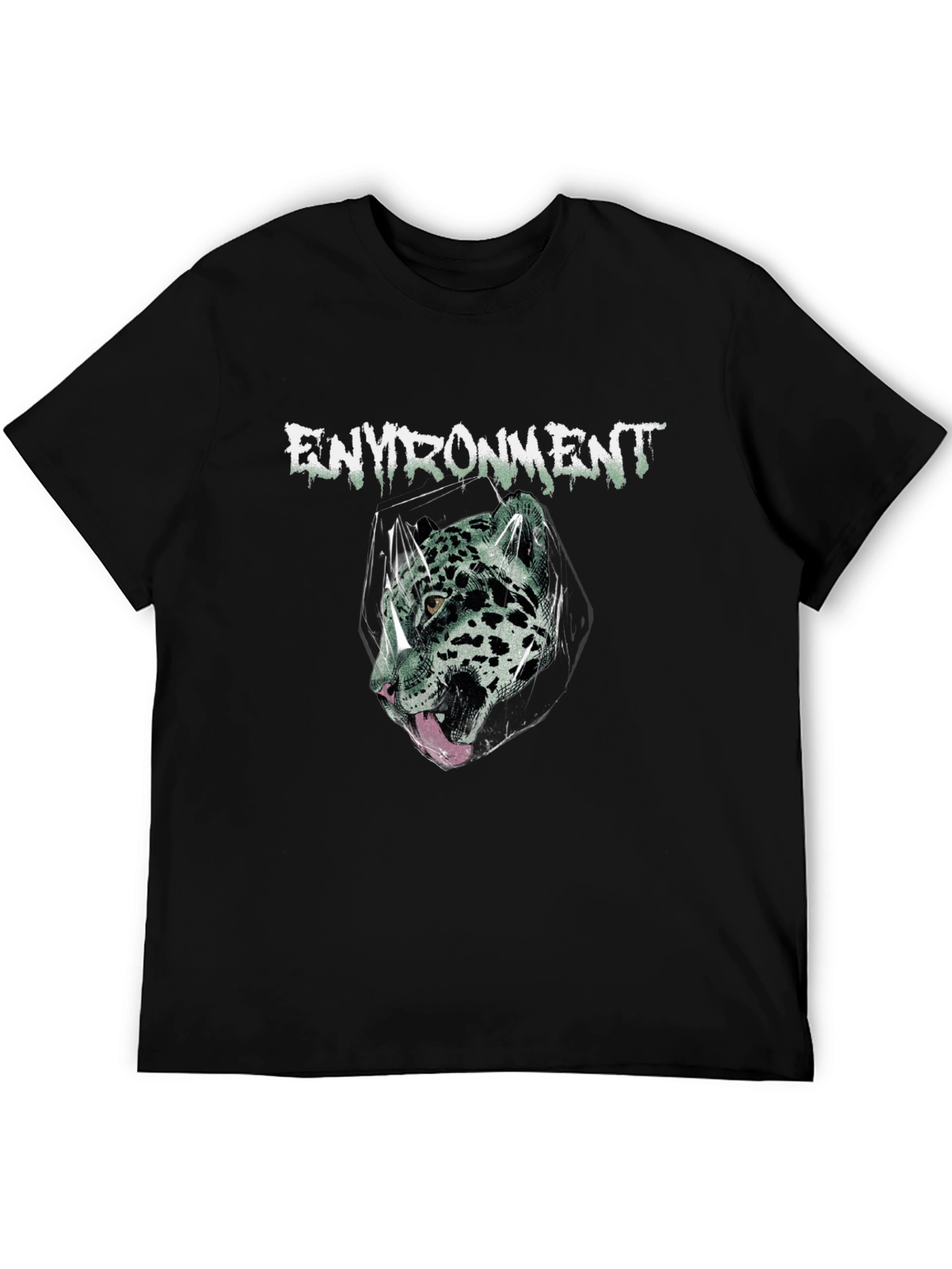 Environment Jaguar Graphic Print Black T-Shirt