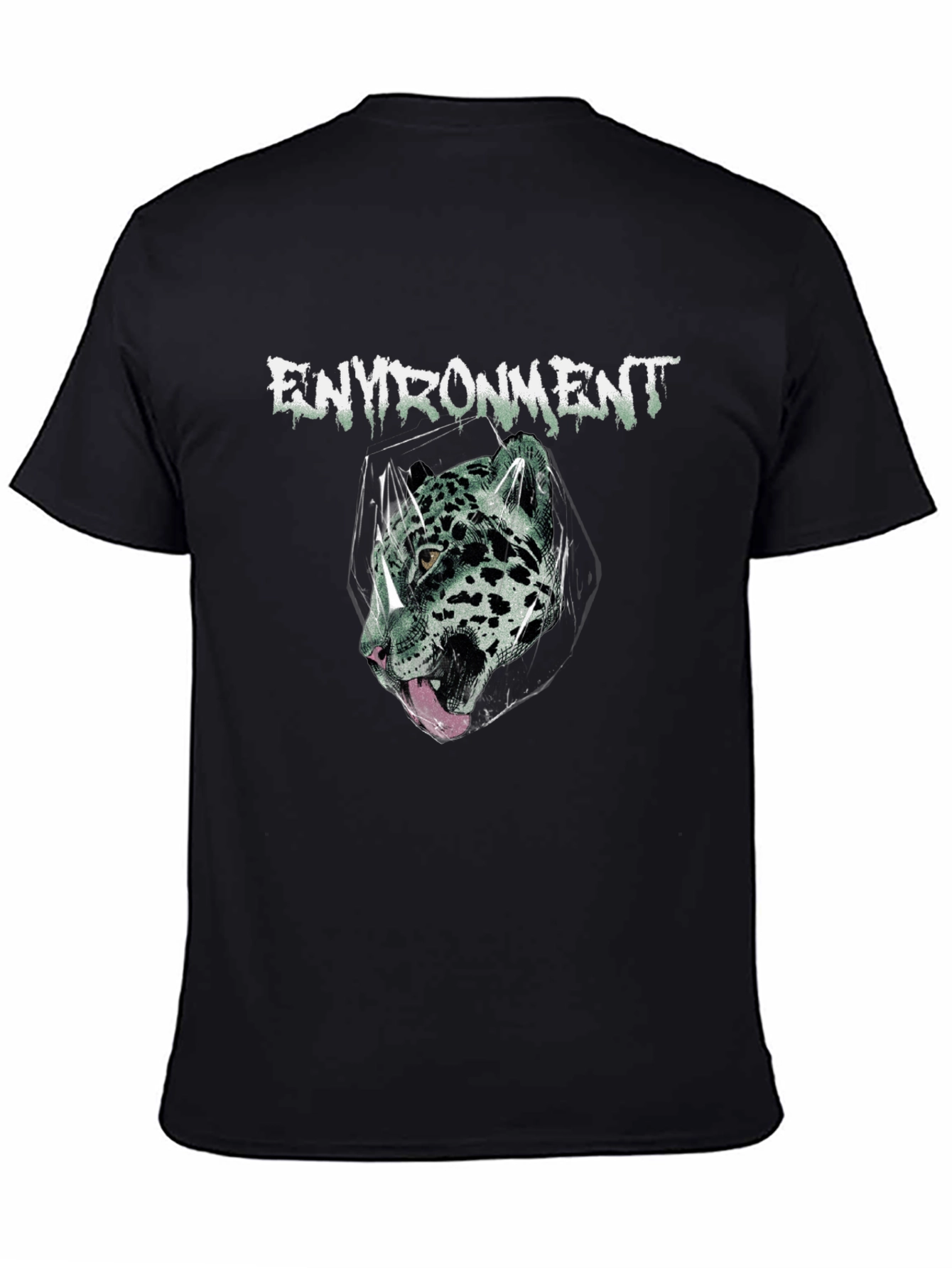 Environment Jaguar Graphic Print Black T-Shirt