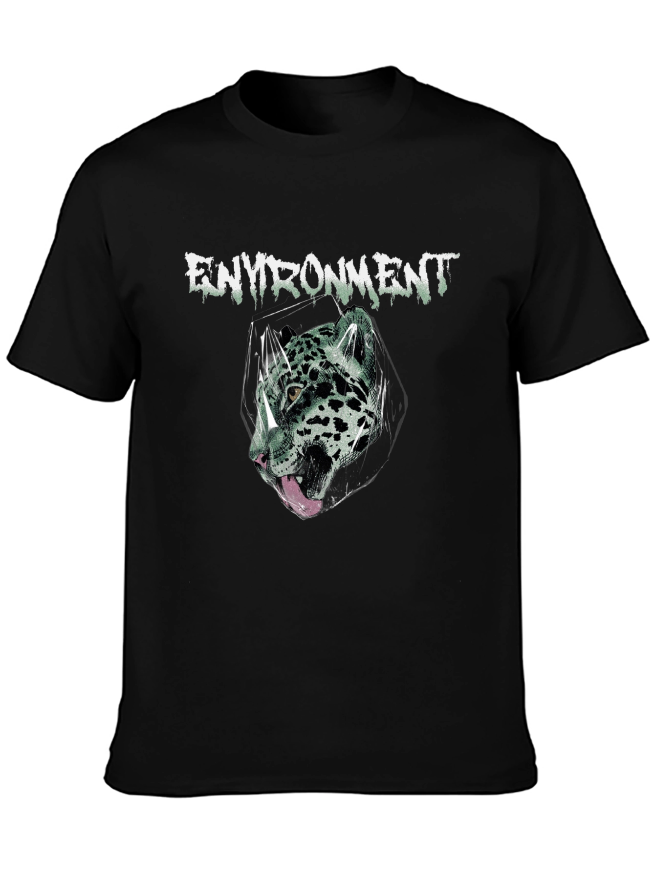 Environment Jaguar Graphic Print Black T-Shirt