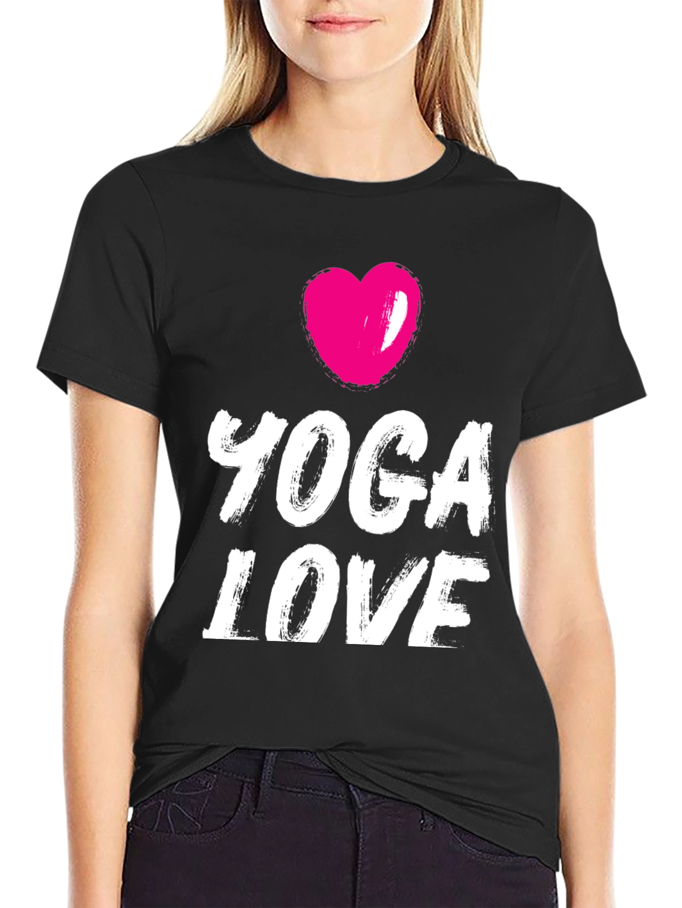 Yoga Love Graphic Tee - Black