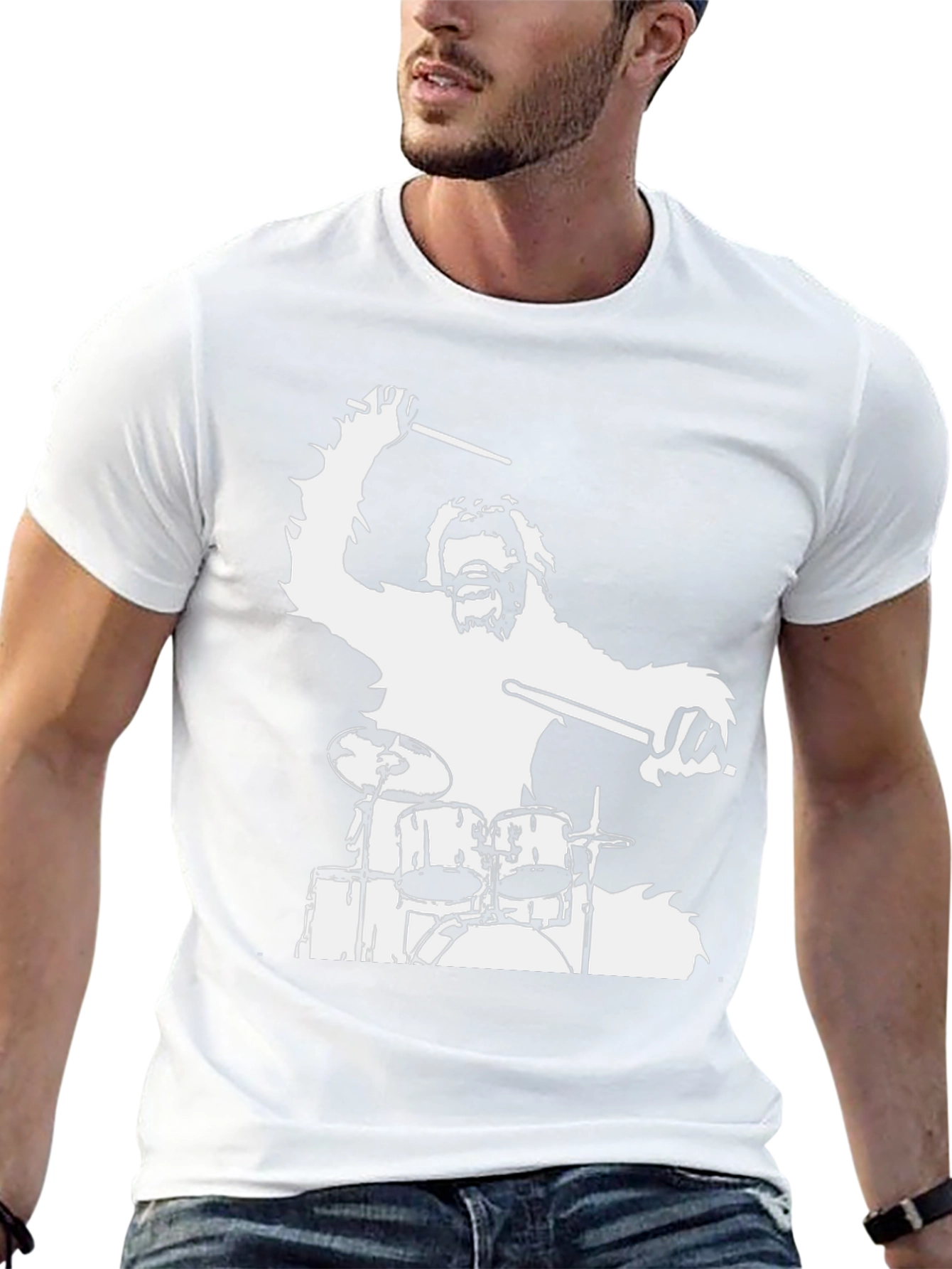 Drummer Bigfoot Graphic Tee - Black Cotton T-Shirt