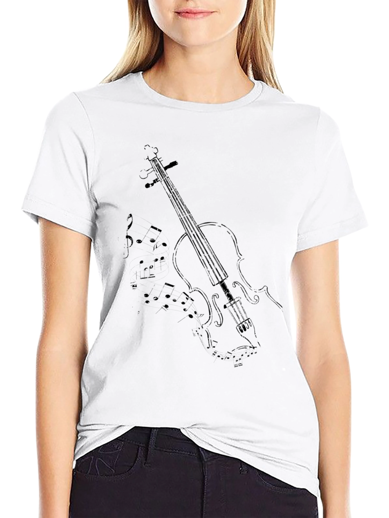 Violin Graphic Tee - Musicians Black T-Shirt