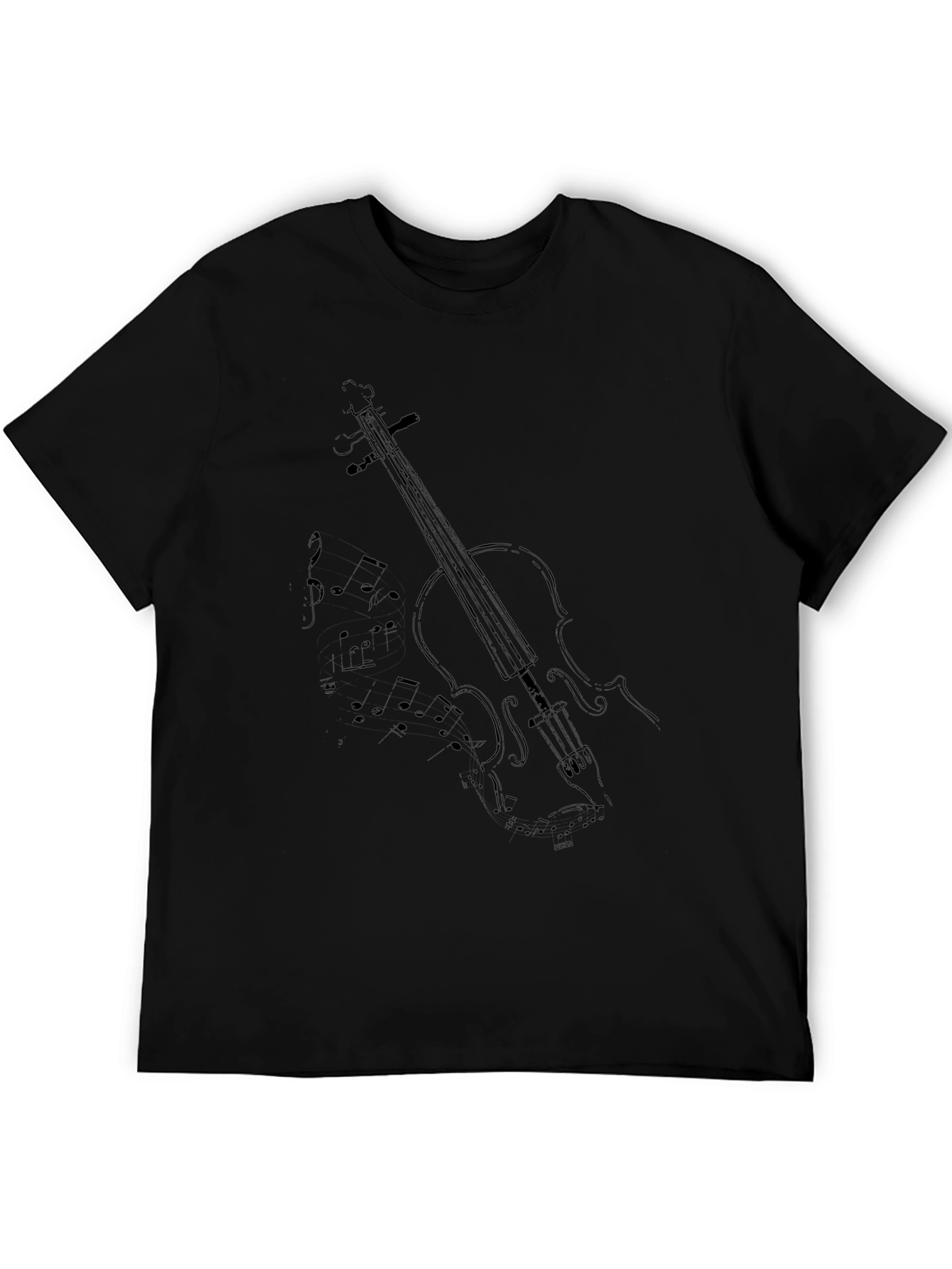 Violin Graphic Tee - Musicians Black T-Shirt