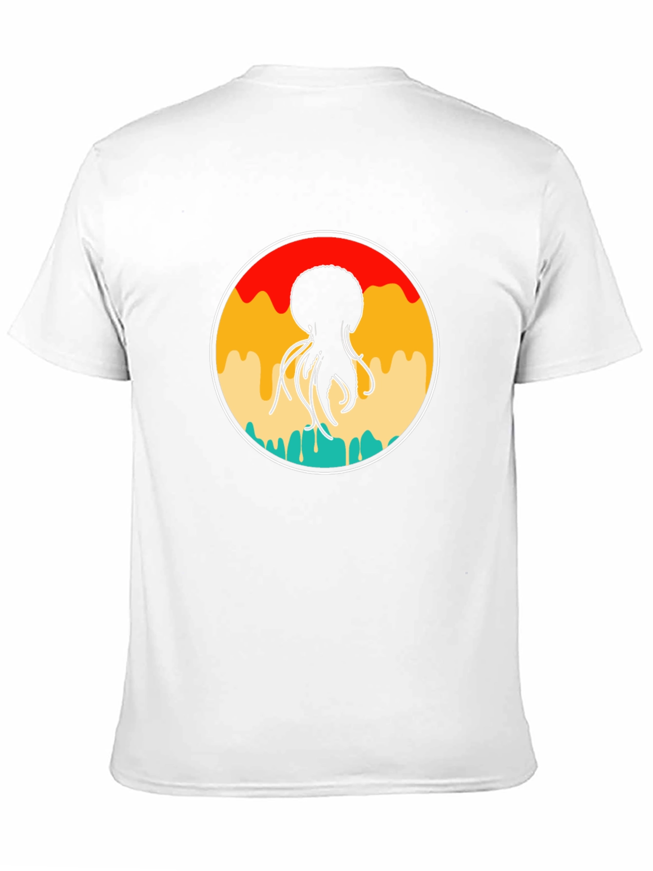 Retro Jellyfish Graphic Tee - Black Cotton Blend