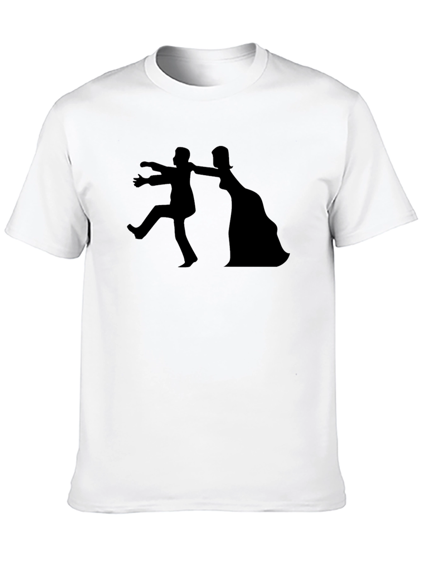 Funny Zombie Bride Groom T-Shirt - Black