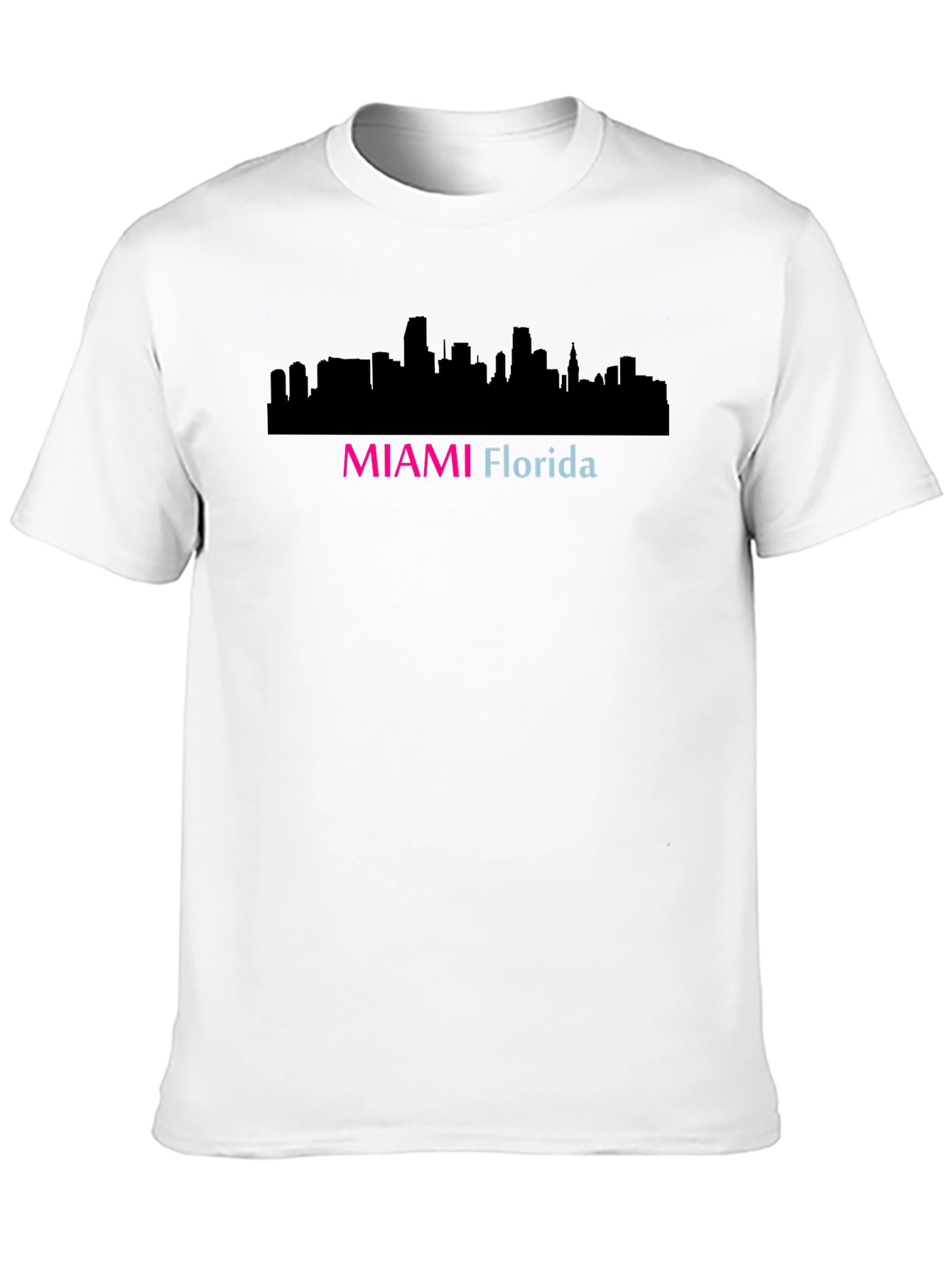 Miami Florida Skyline Black T-Shirt