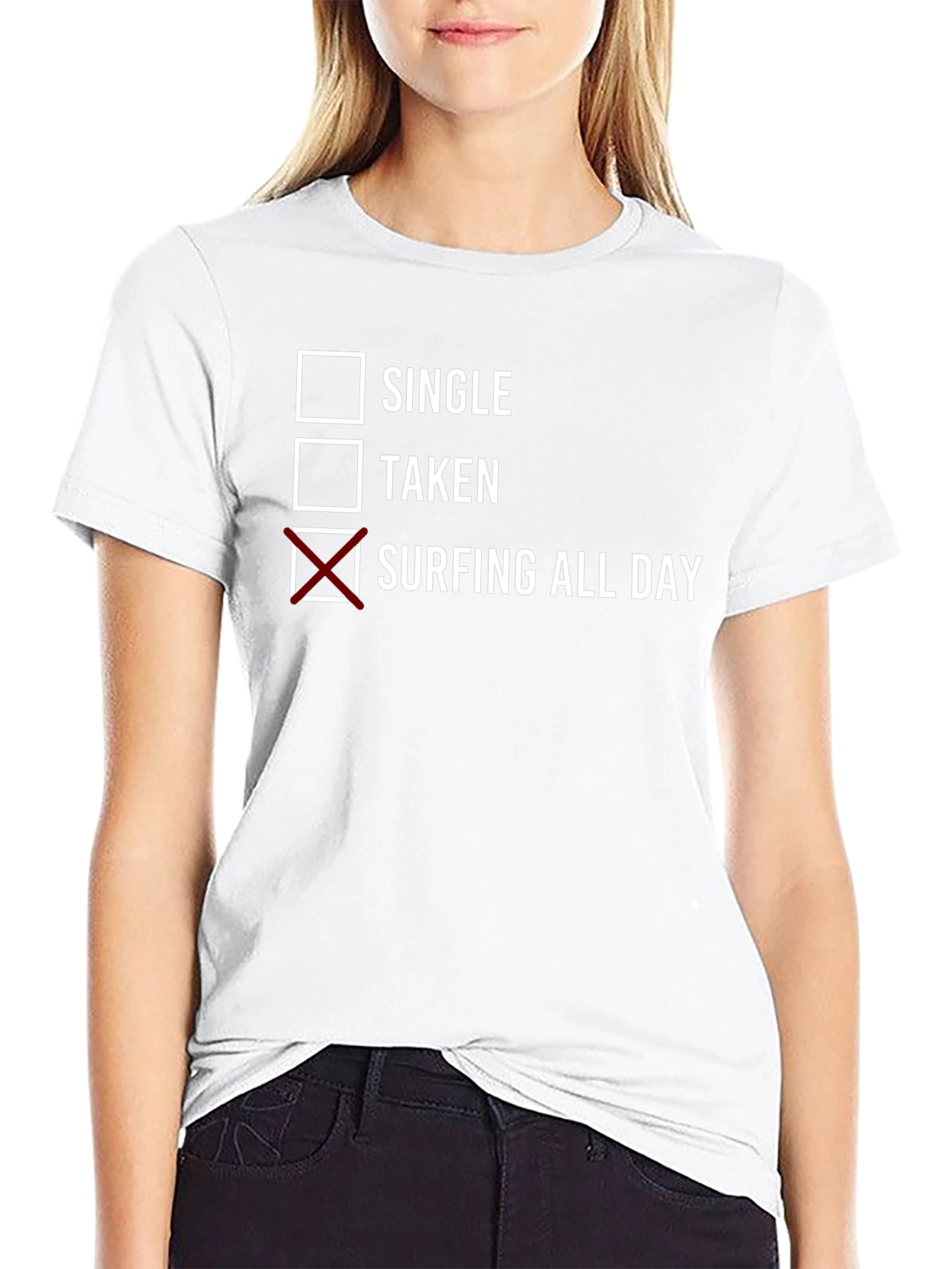 Surfing All Day Graphic Tee - Black Cotton T-Shirt