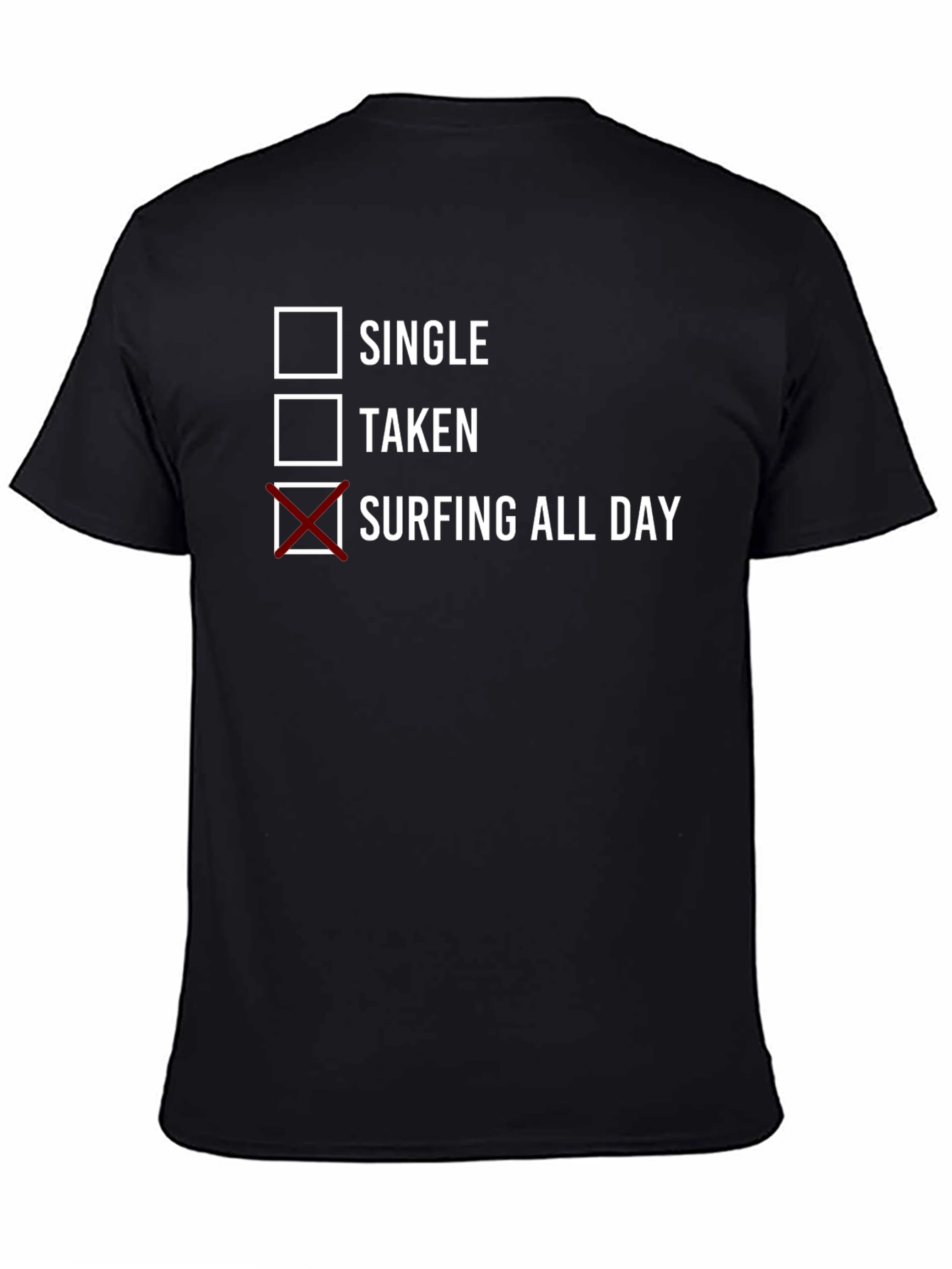 Surfing All Day Graphic Tee - Black Cotton T-Shirt