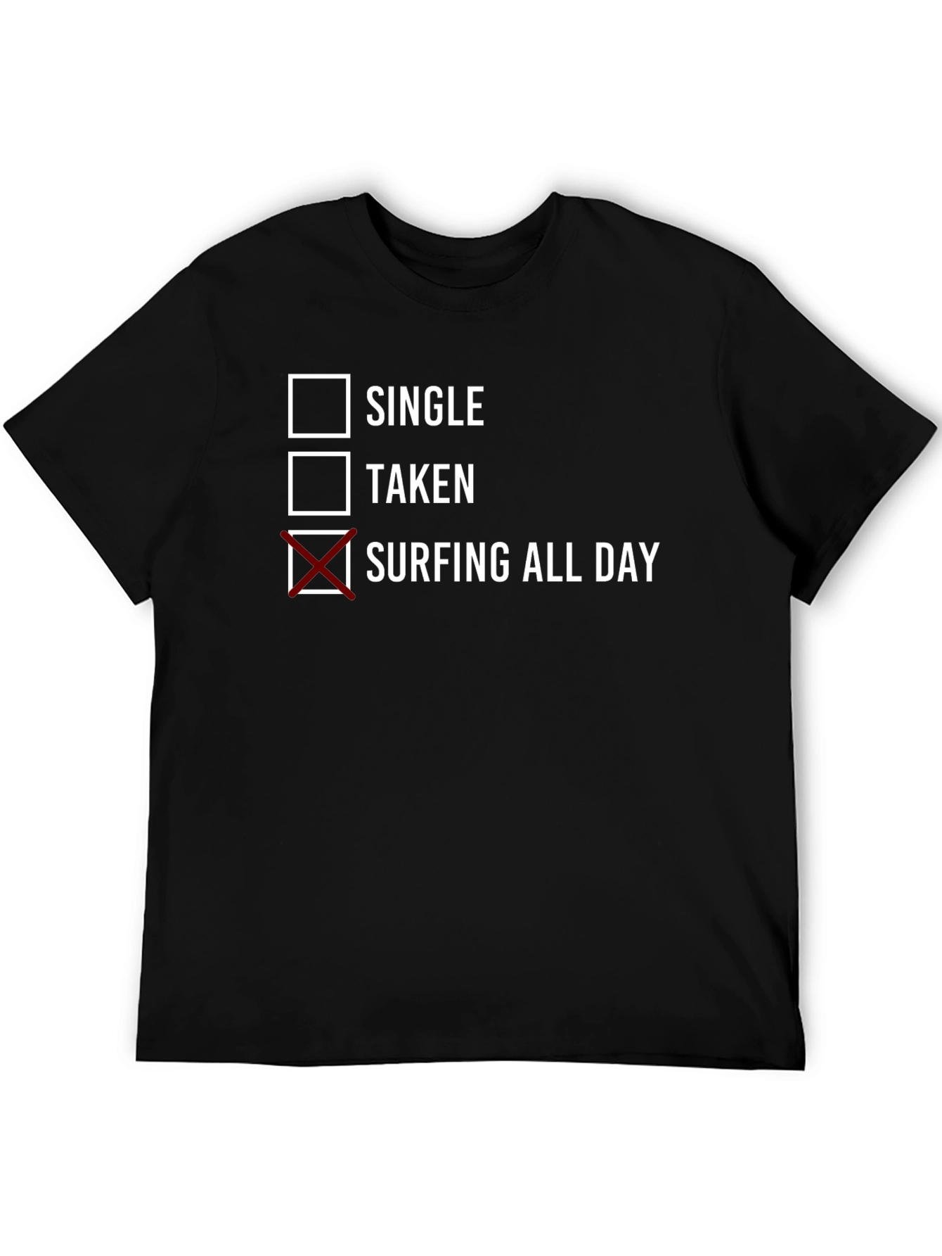 Surfing All Day Graphic Tee - Black Cotton T-Shirt