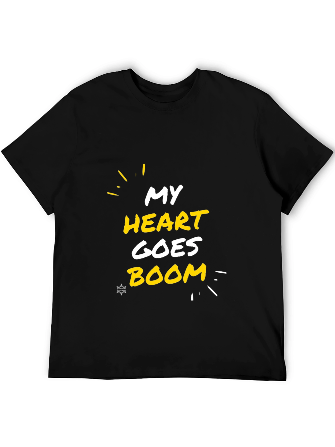 My Heart Goes Boom Black Graphic Tee
