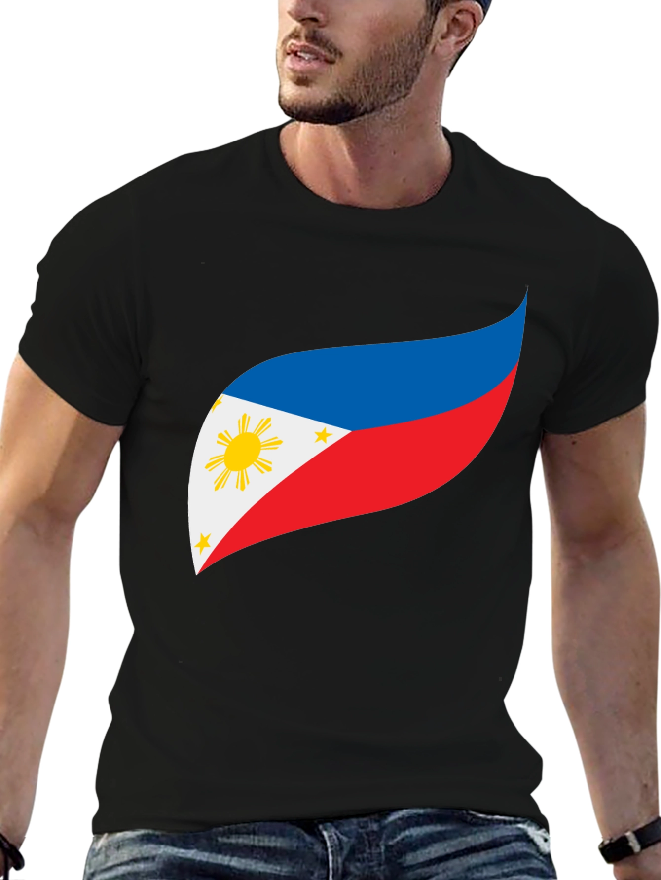 Philippines Flag Graphic Tee - Black
