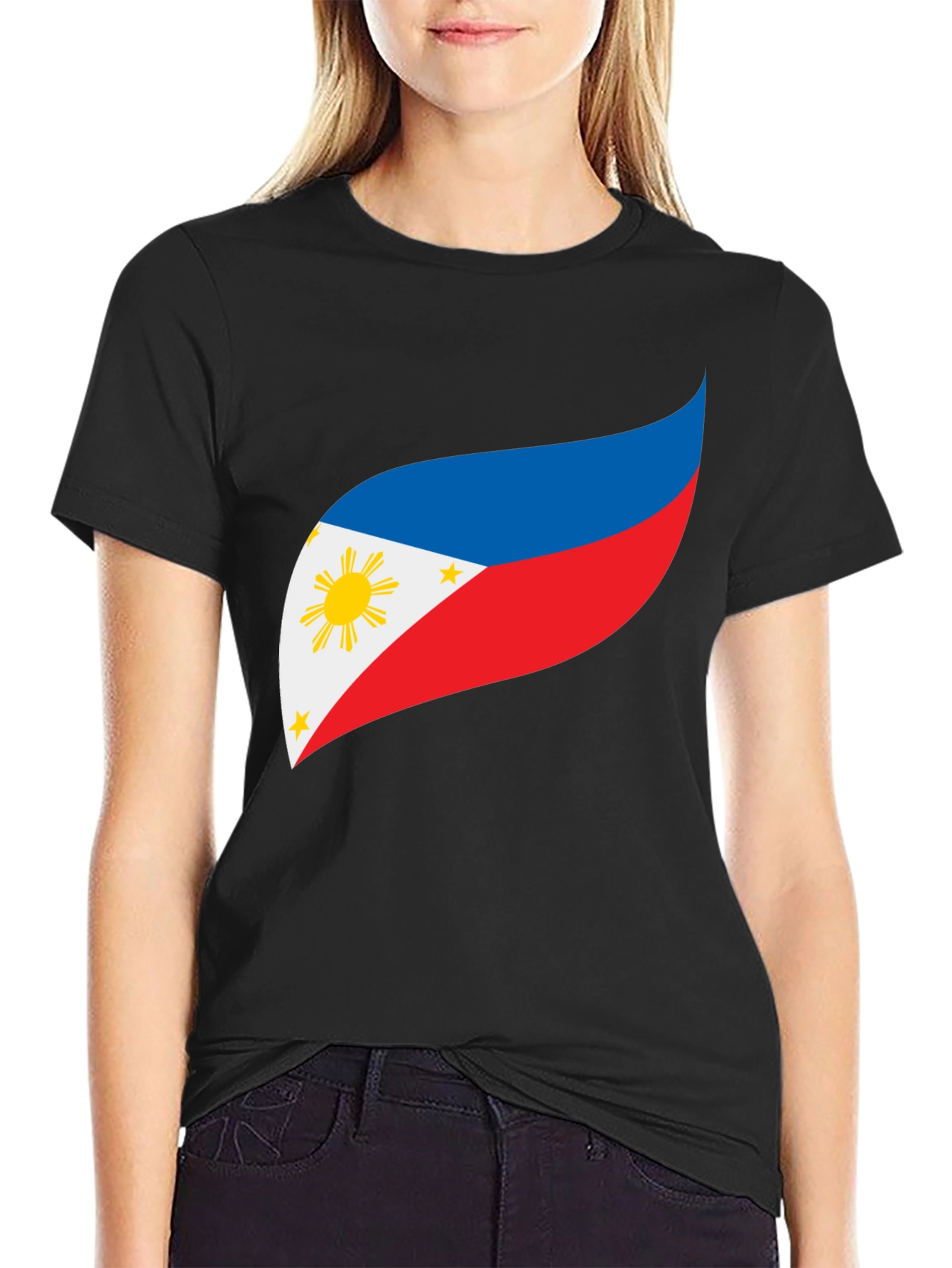 Philippines Flag Graphic Tee - Black