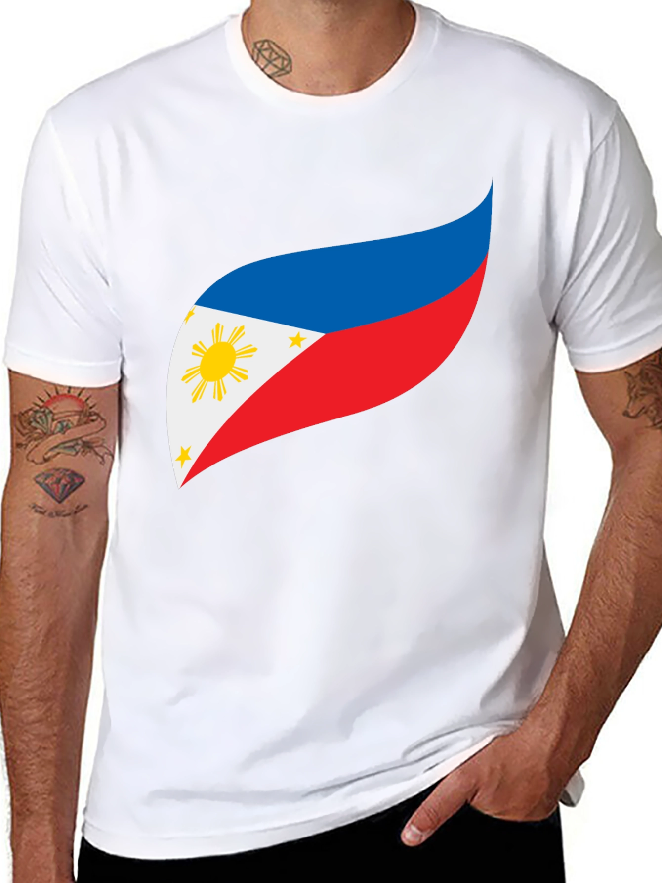 Philippines Flag Graphic Tee - Black