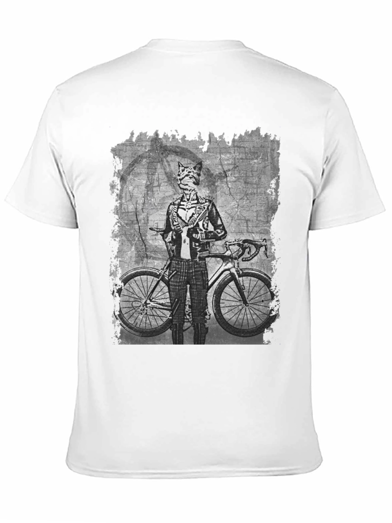 Cat Biker Graphic Tee - Cool Animal Art T-Shirt