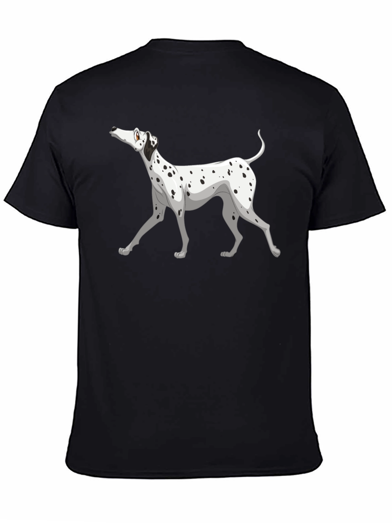 Dalmatian Dog Graphic Print Black T-Shirt