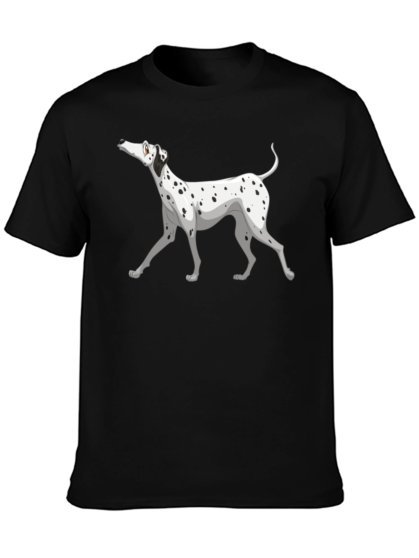 Dalmatian Dog Graphic Print Black T-Shirt