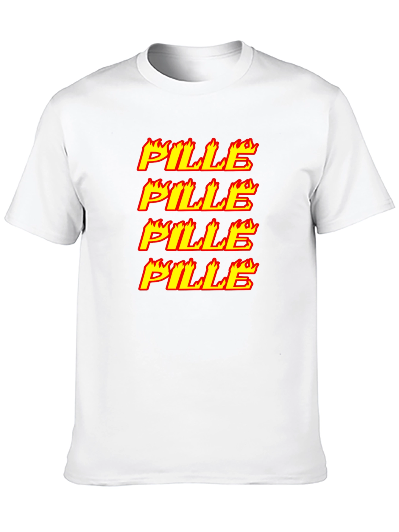 Flaming Pille Text Graphic Black T-Shirt