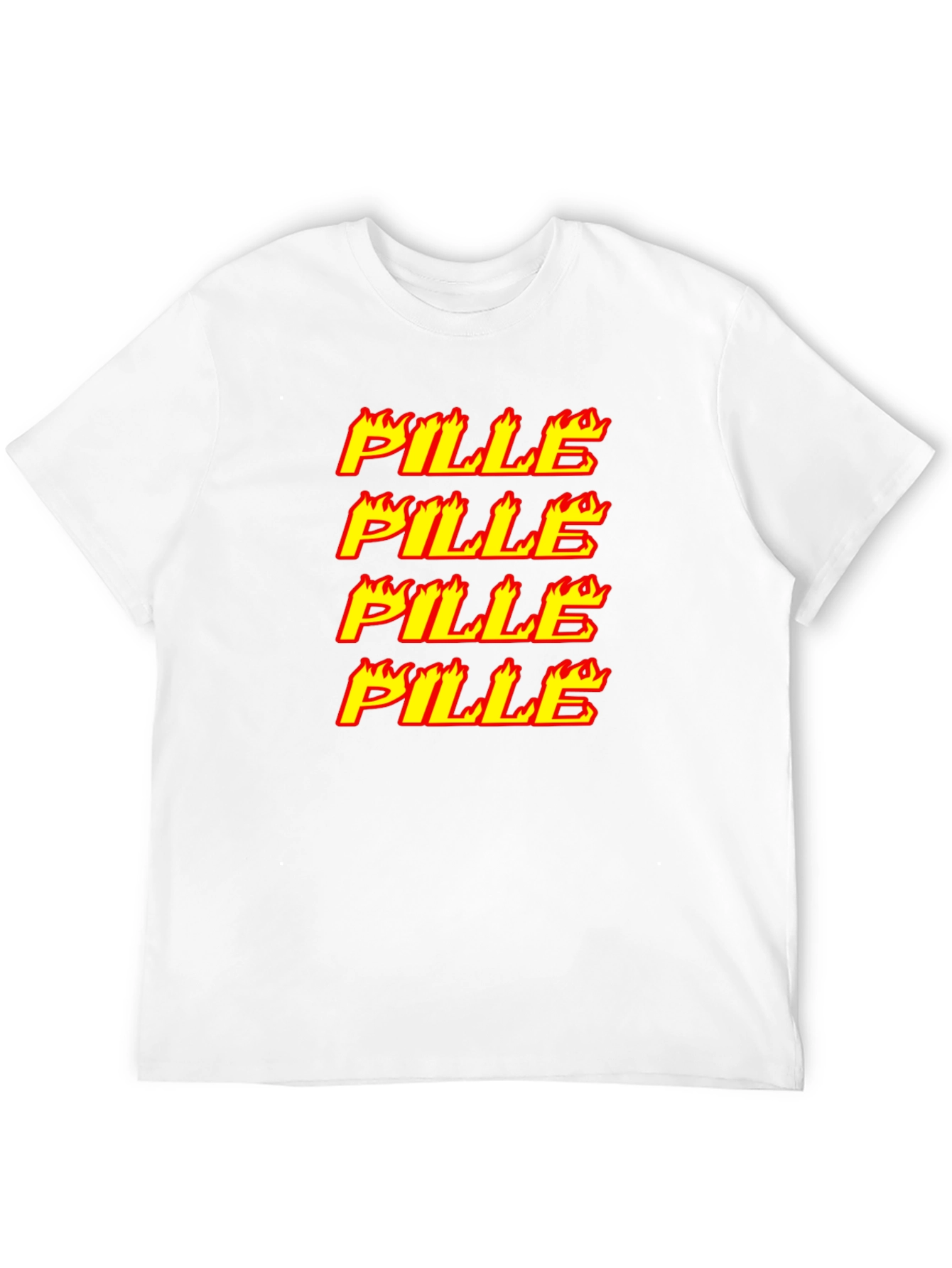 Flaming Pille Text Graphic Black T-Shirt