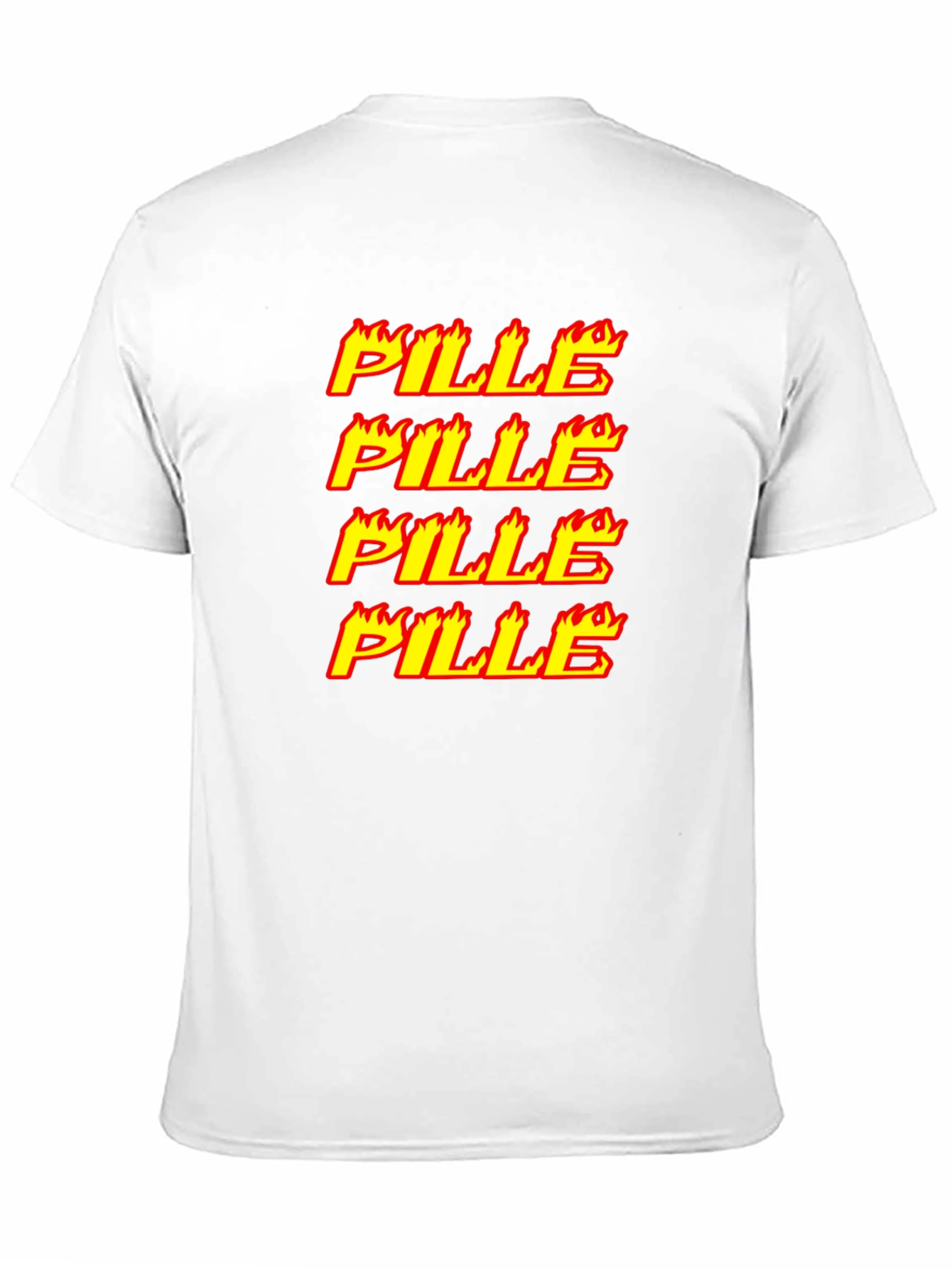 Flaming Pille Text Graphic Black T-Shirt