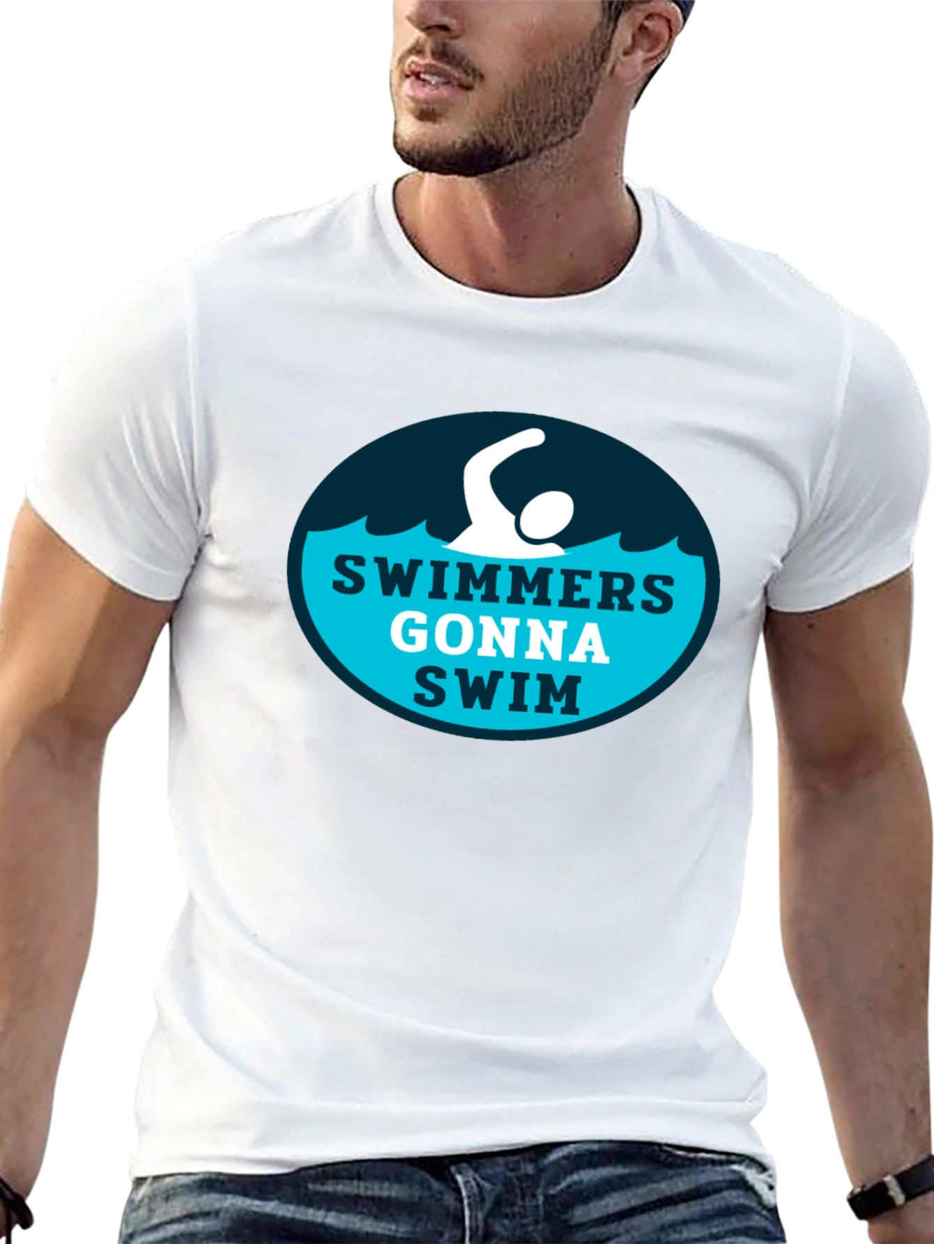 Swimmers Gonna Swim Graphic Tee - Black