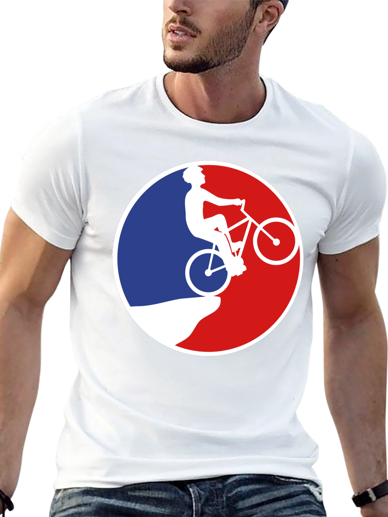 Mountain Biking Silhouette Graphic T-Shirt