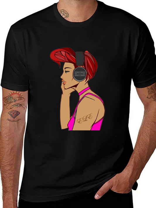Woman with Headphones Graphic T-Shirt