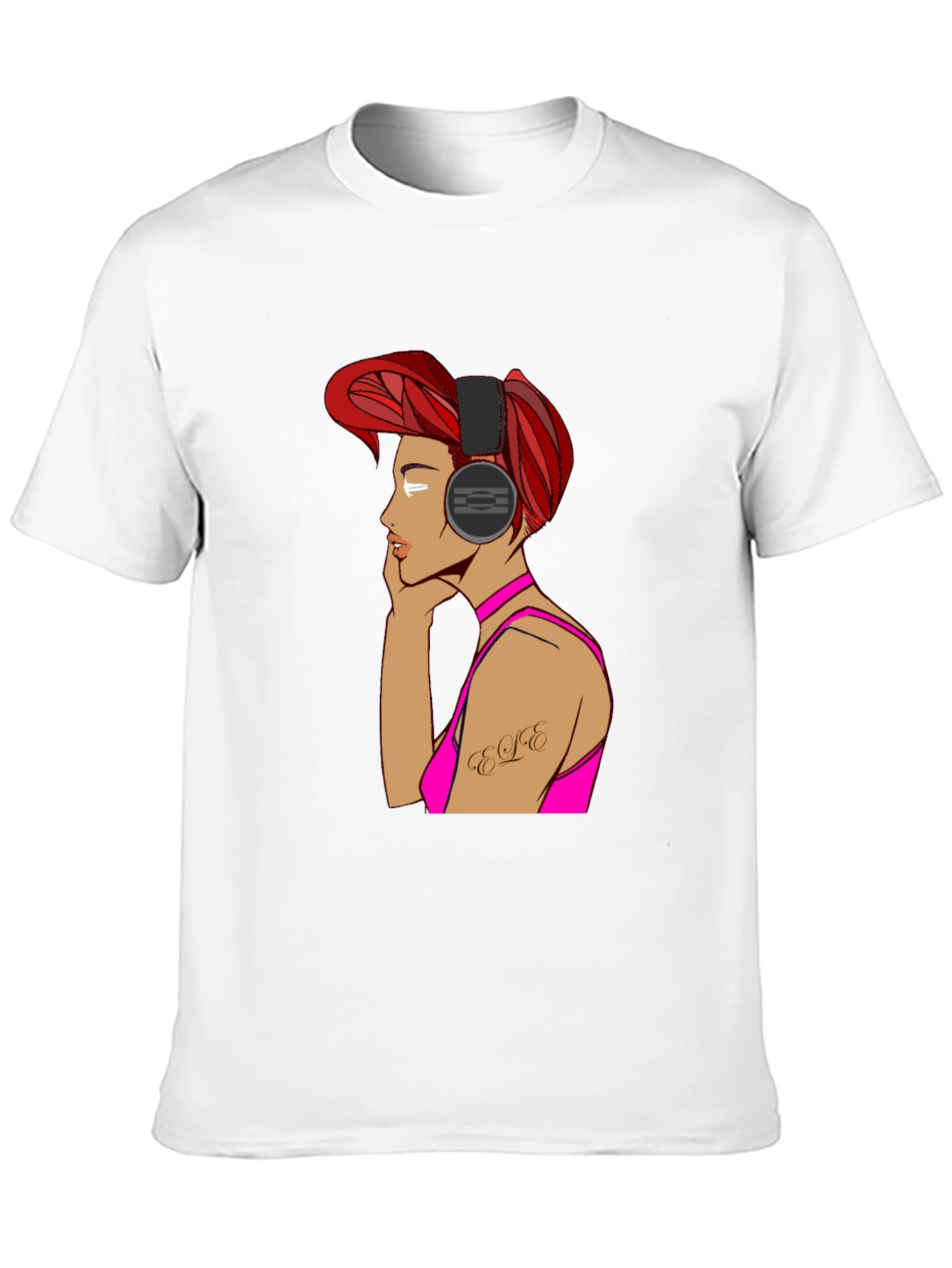 Woman with Headphones Graphic T-Shirt
