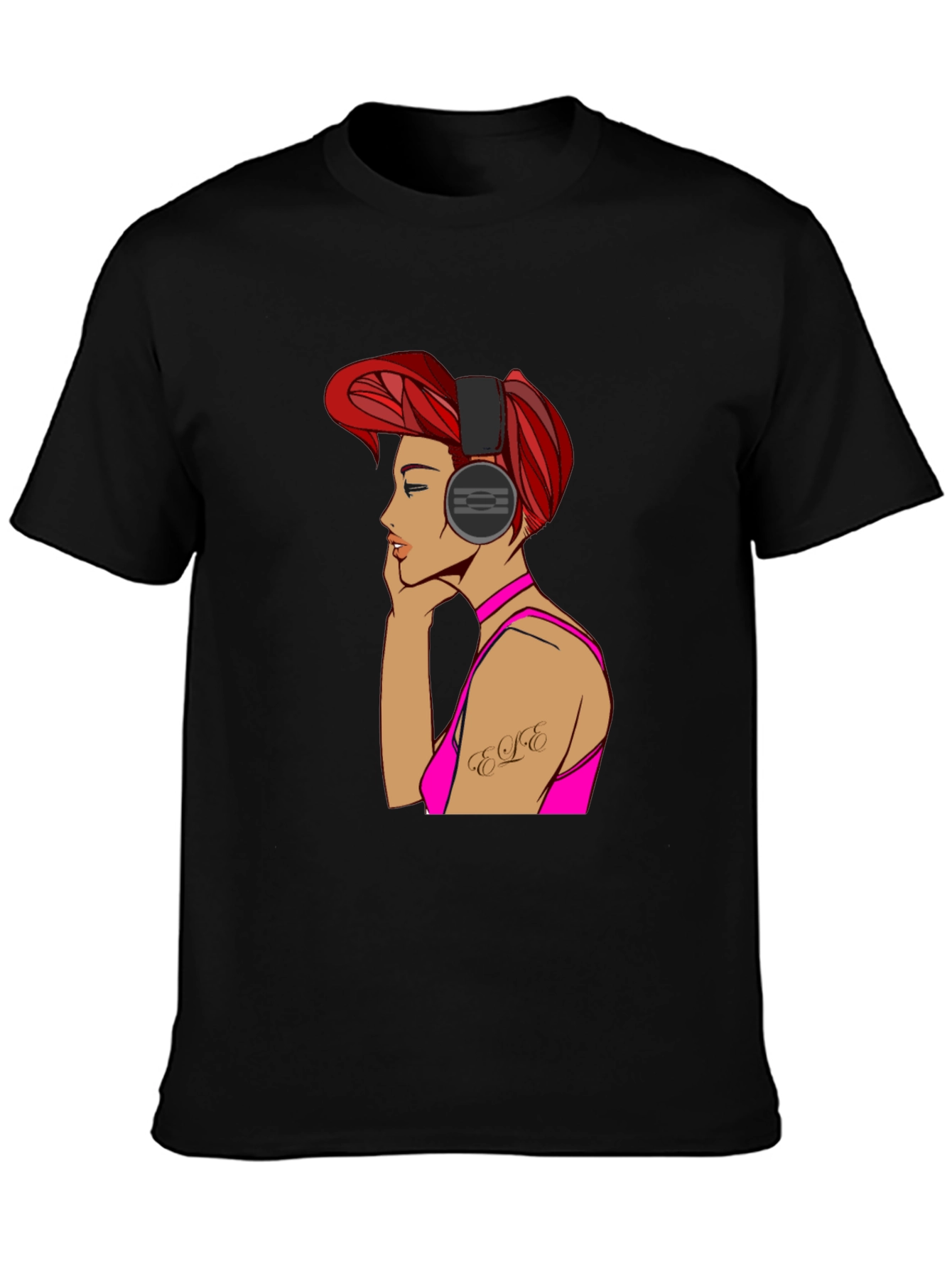 Woman with Headphones Graphic T-Shirt