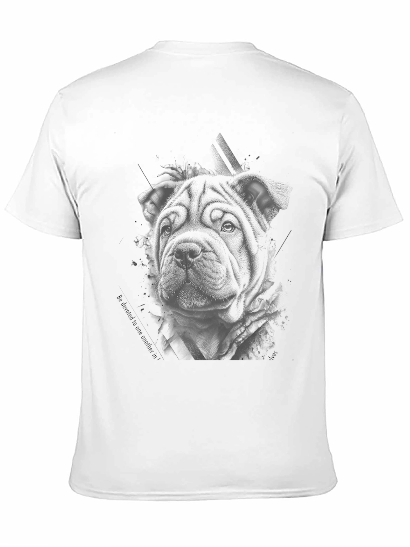 Shar Pei Dog Graphic Print T-Shirt - Black