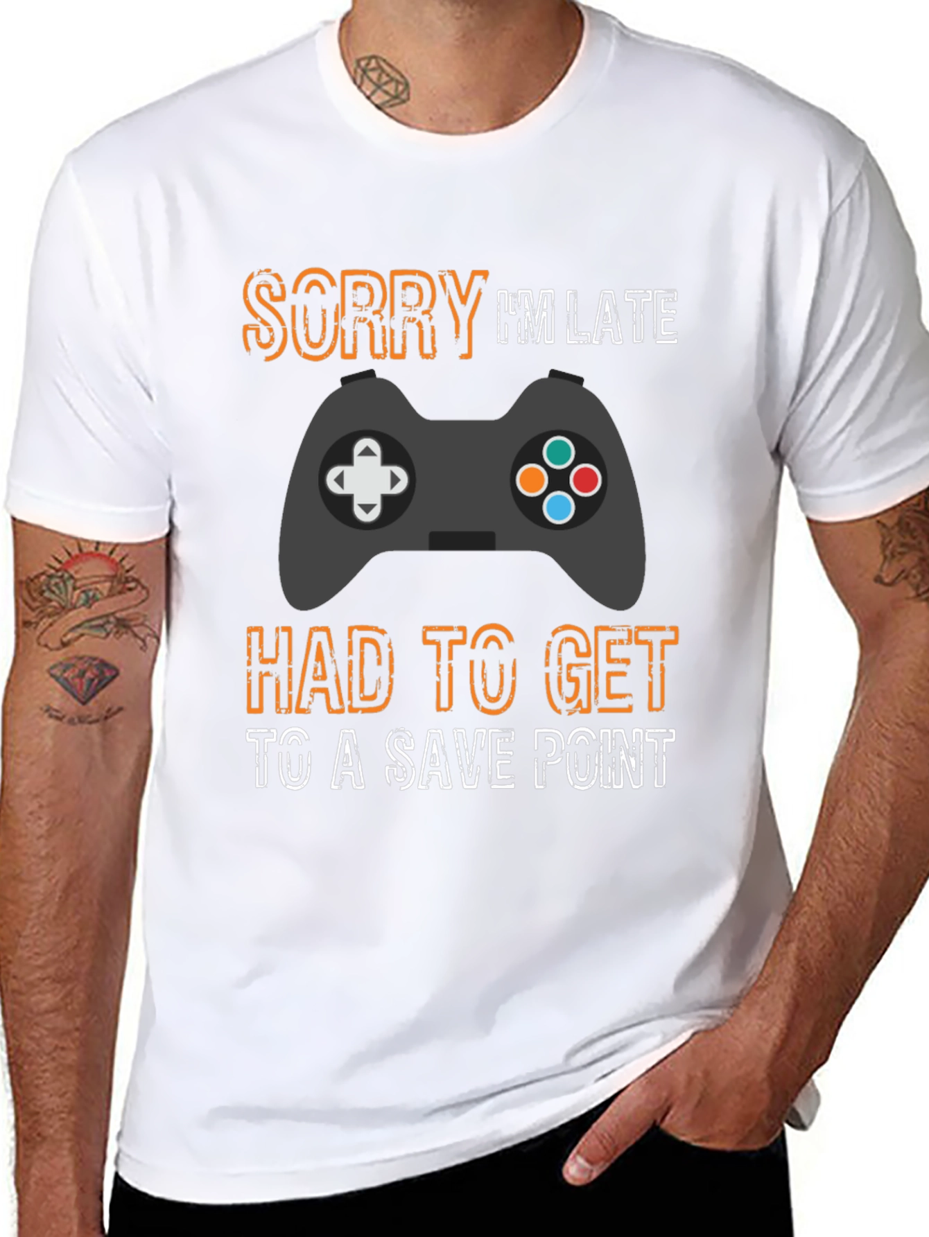 Gamer Sorry Im Late Save Point T-Shirt