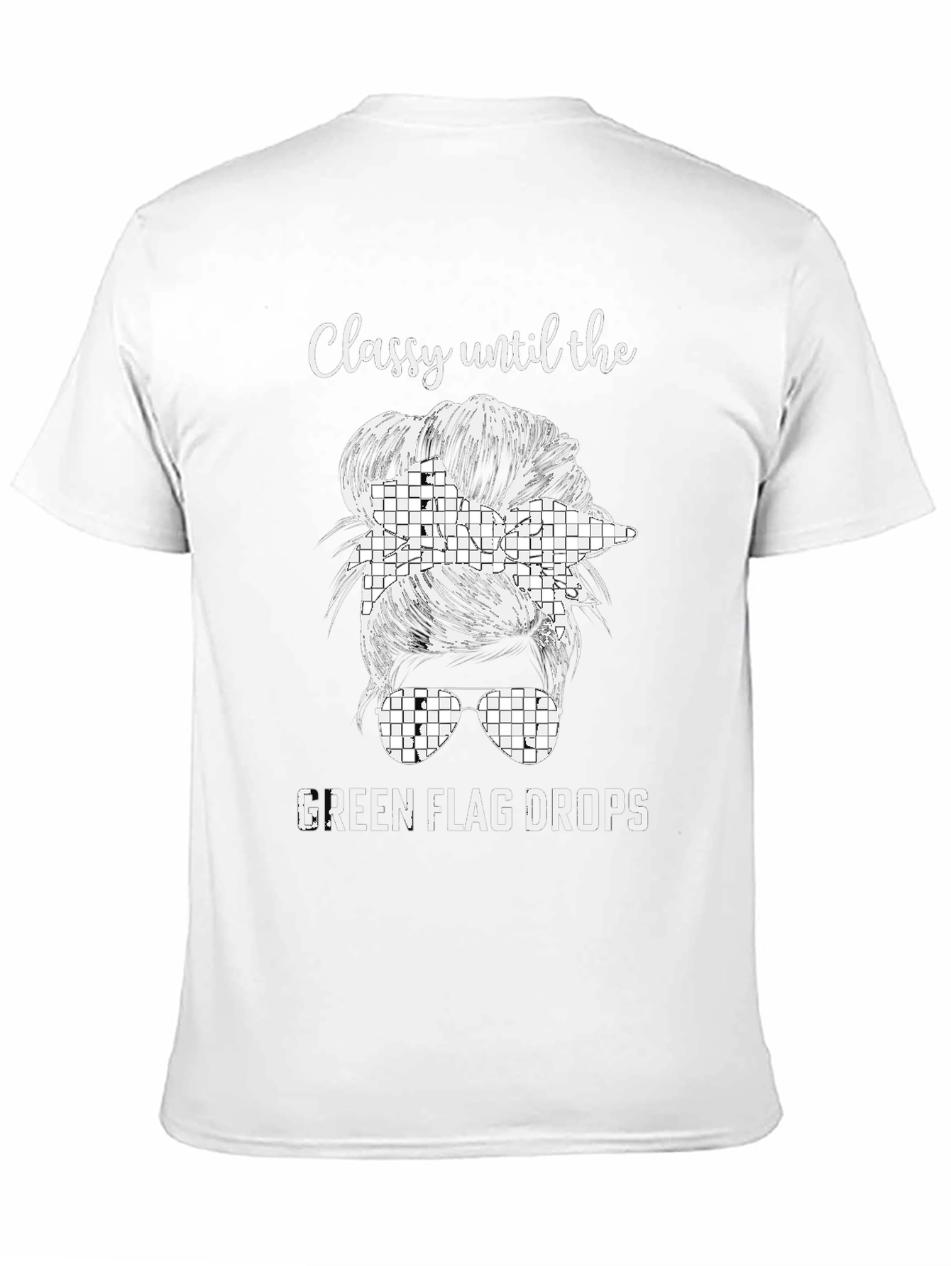 Classy Green Flag Race Day T-Shirt