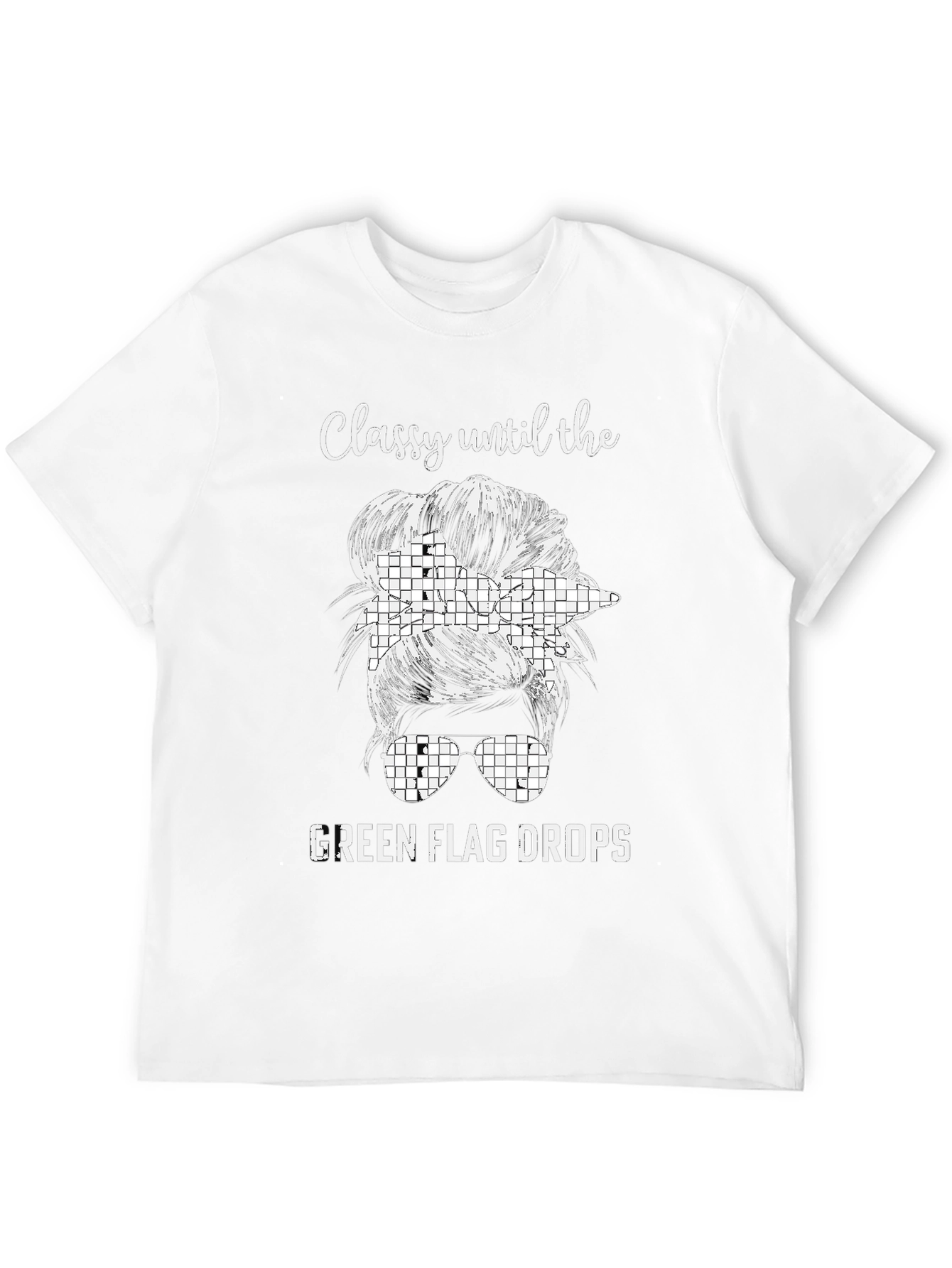 Classy Green Flag Race Day T-Shirt