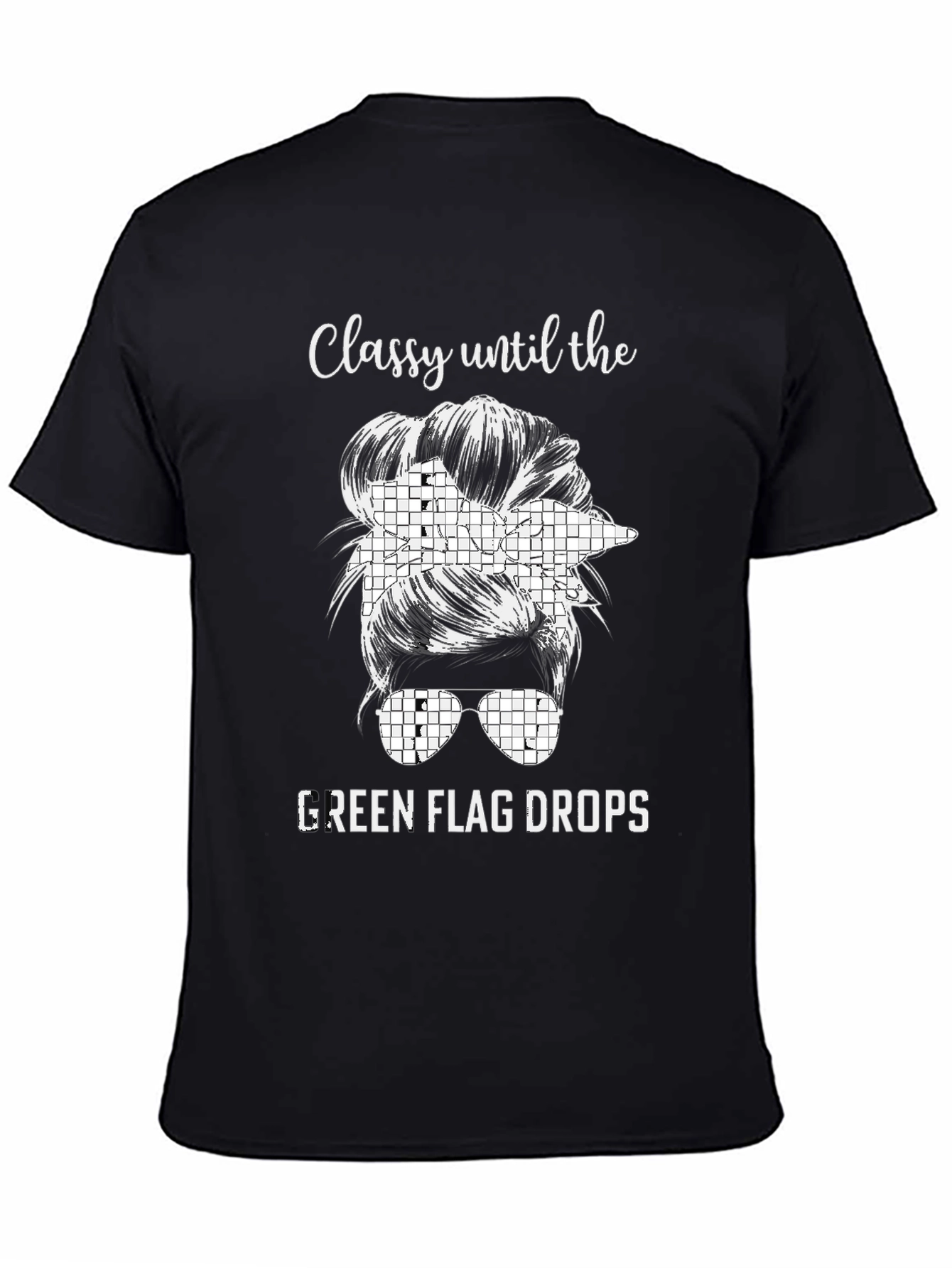 Classy Green Flag Race Day T-Shirt