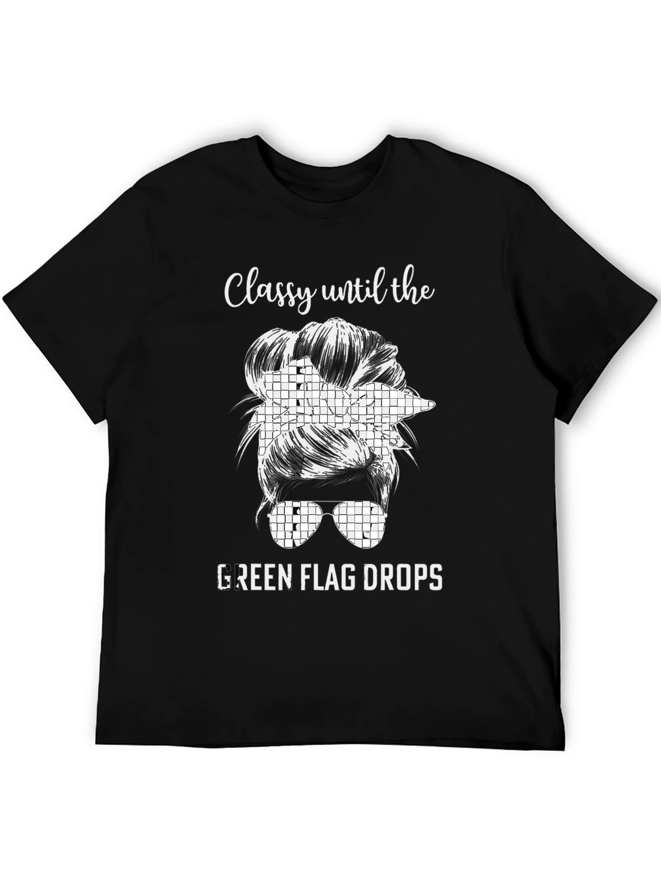 Classy Green Flag Race Day T-Shirt