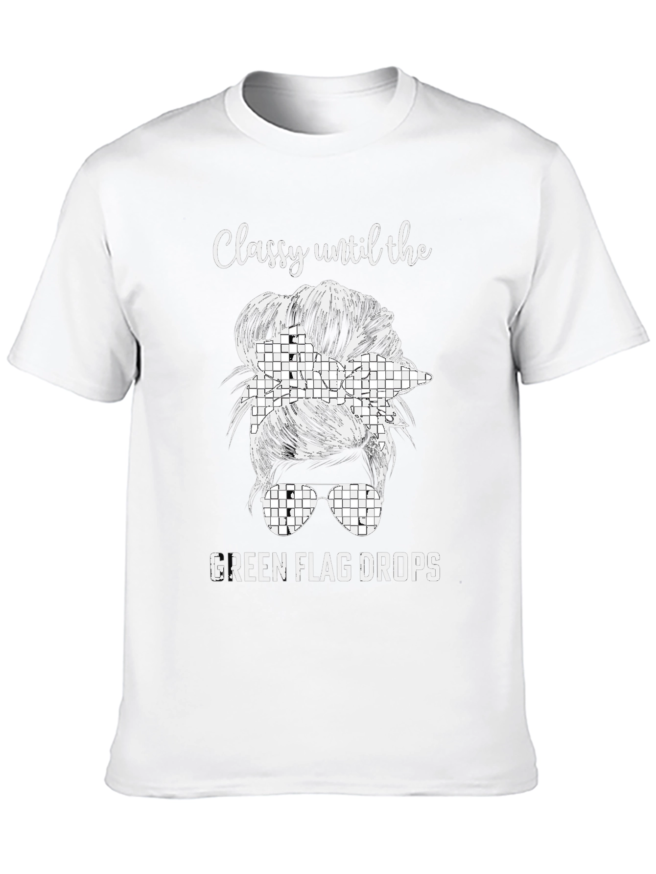 Classy Green Flag Race Day T-Shirt