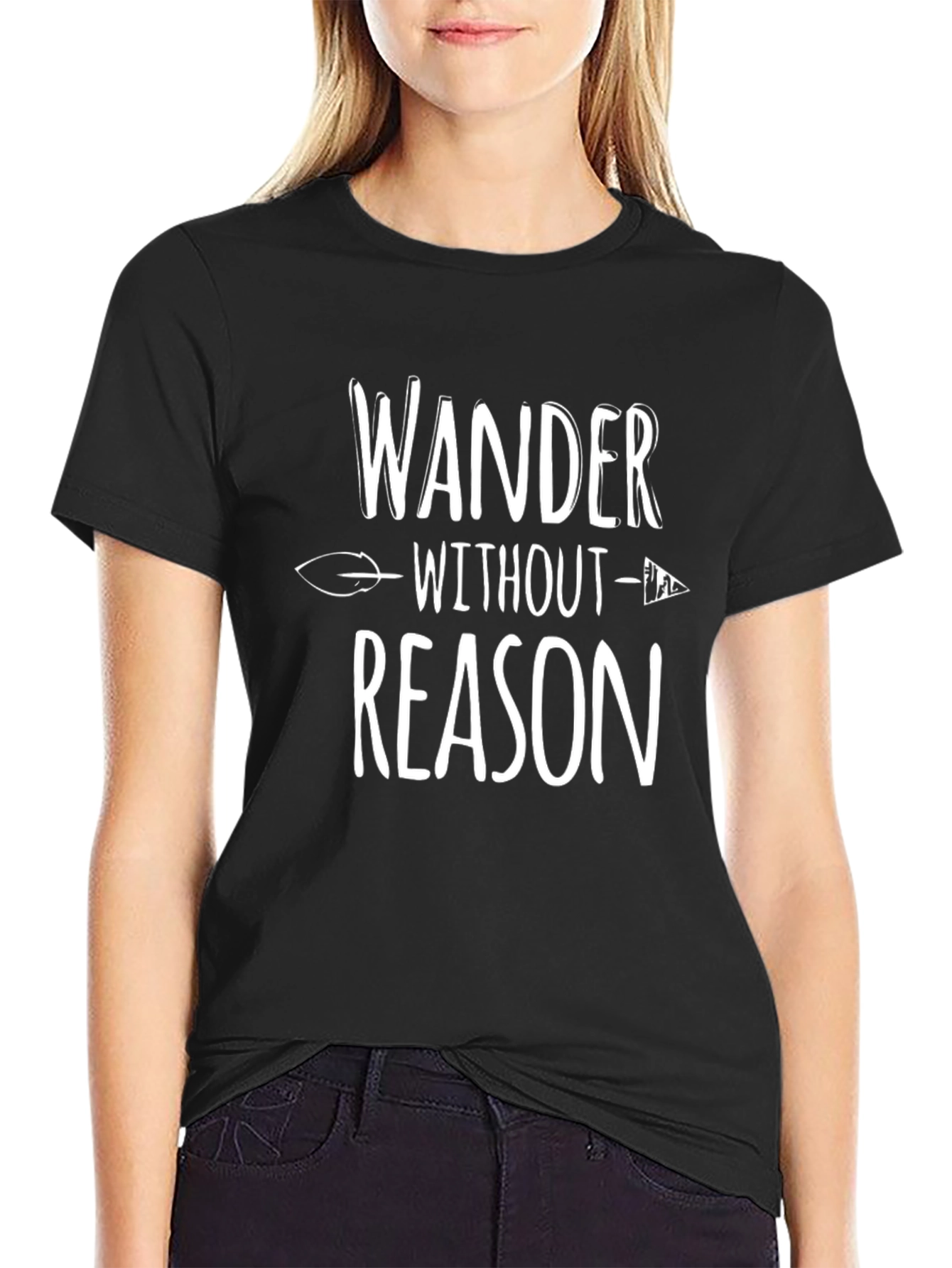 Wander Without Reason Black Graphic Tee