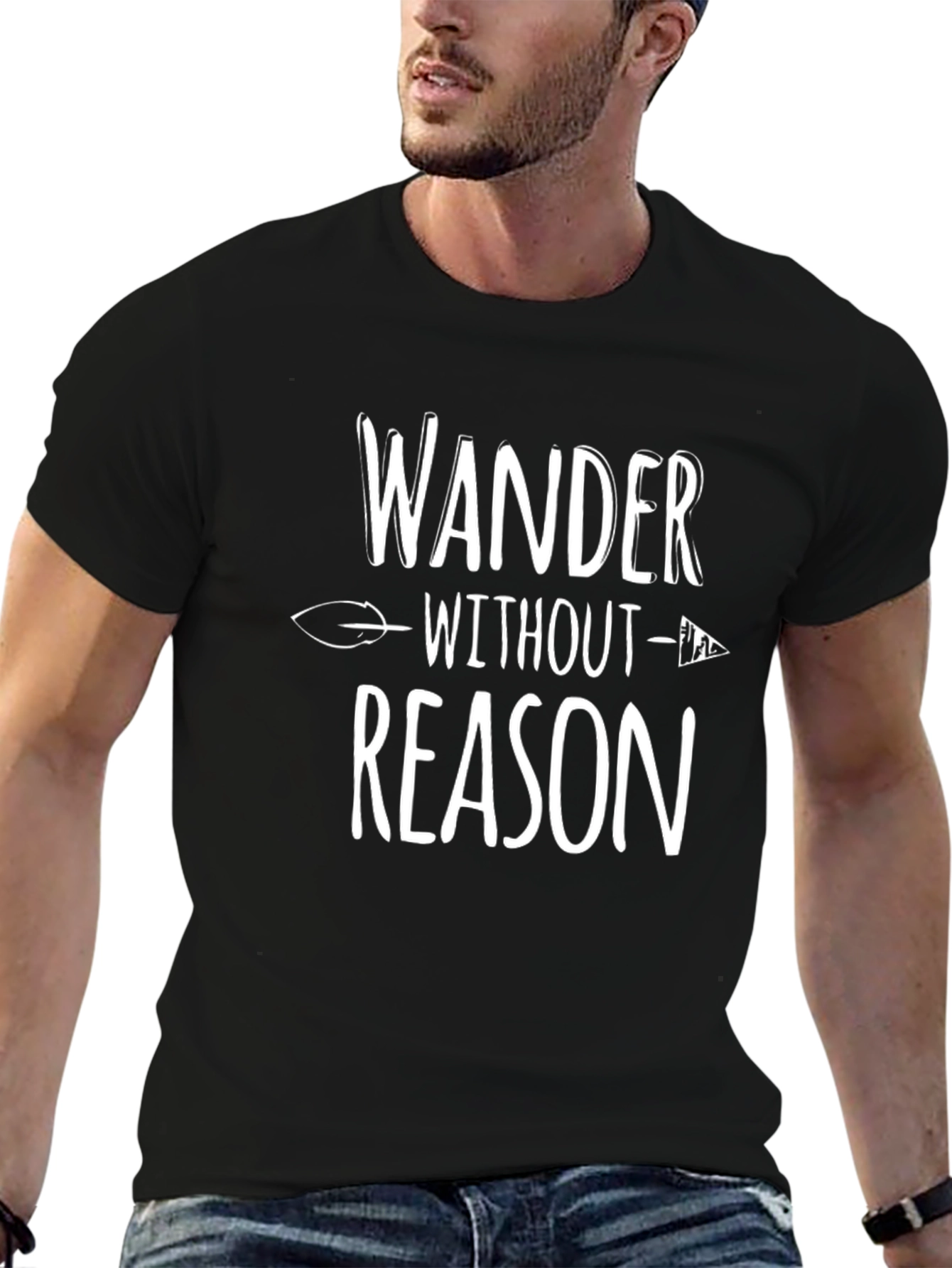 Wander Without Reason Black Graphic Tee