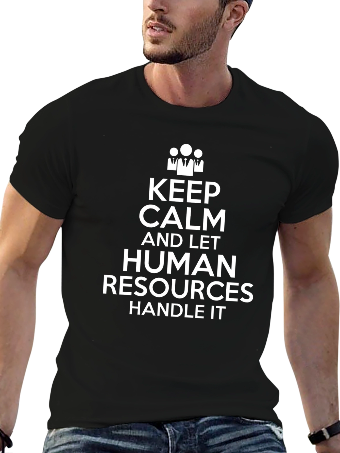 Keep Calm Human Resources Black T-Shirt