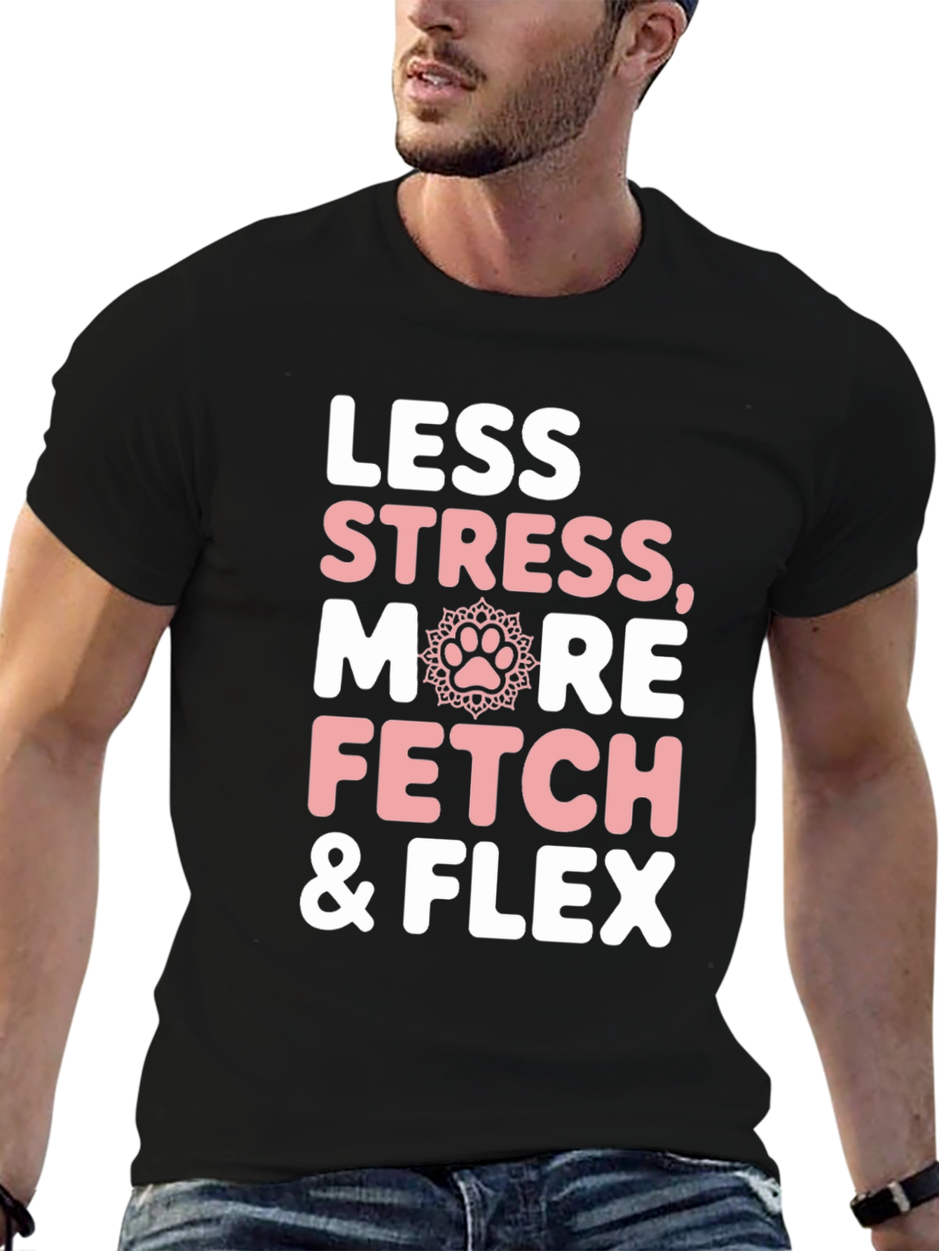 Less Stress More Fetch & Flex Graphic Tee