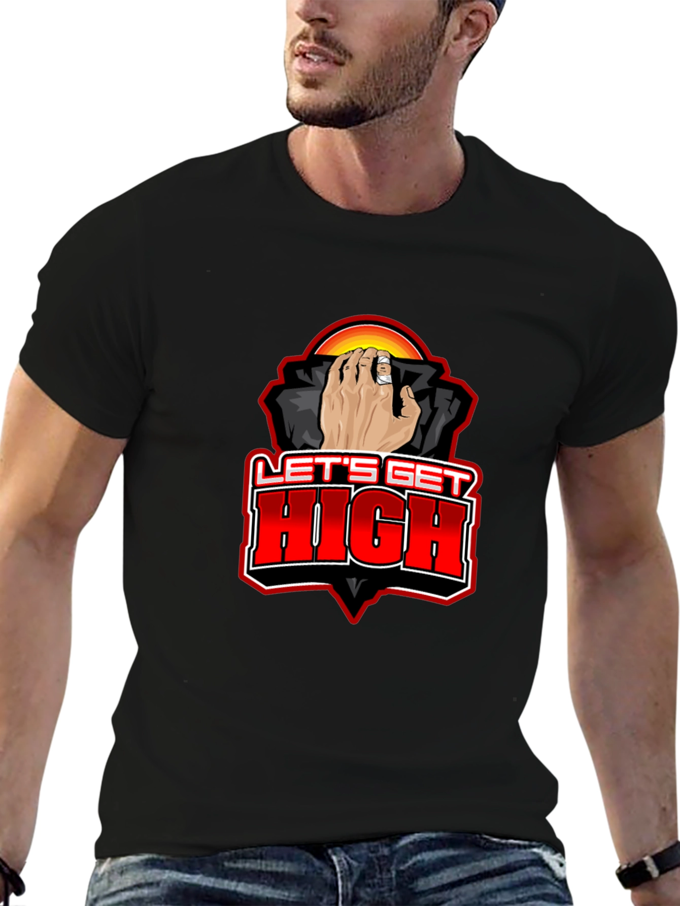 Lets Get High Graphic Tee - Black