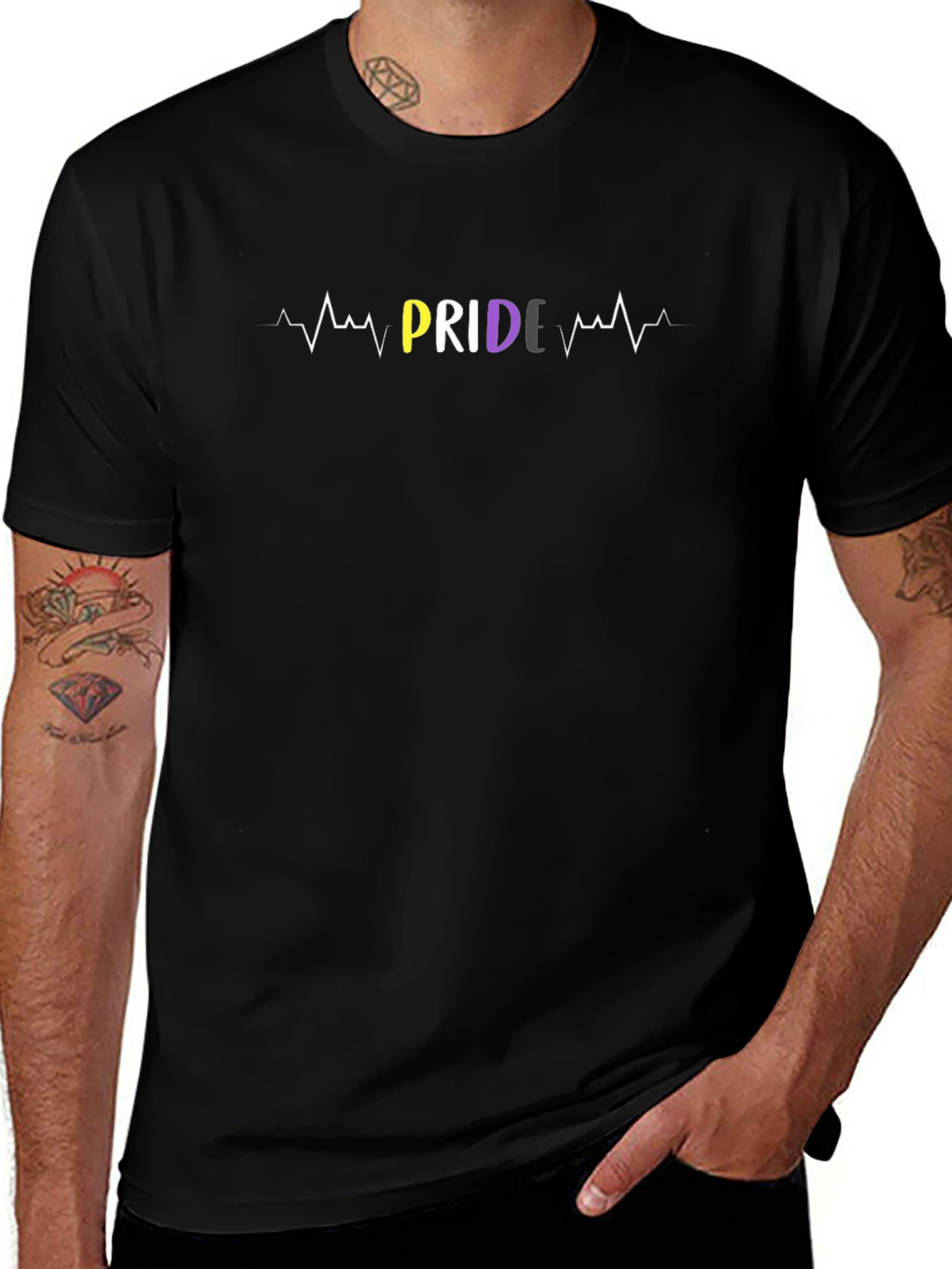 Non-Binary Pride Heartbeat T-Shirt