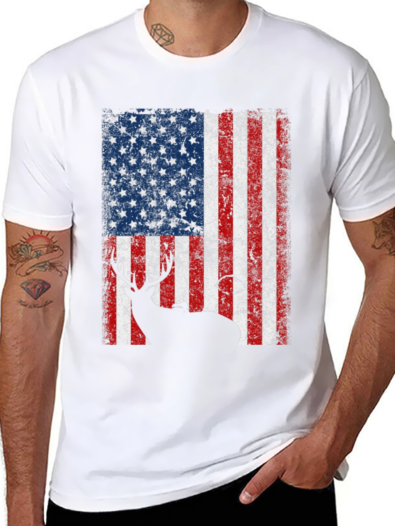 American Flag Deer Graphic Tee